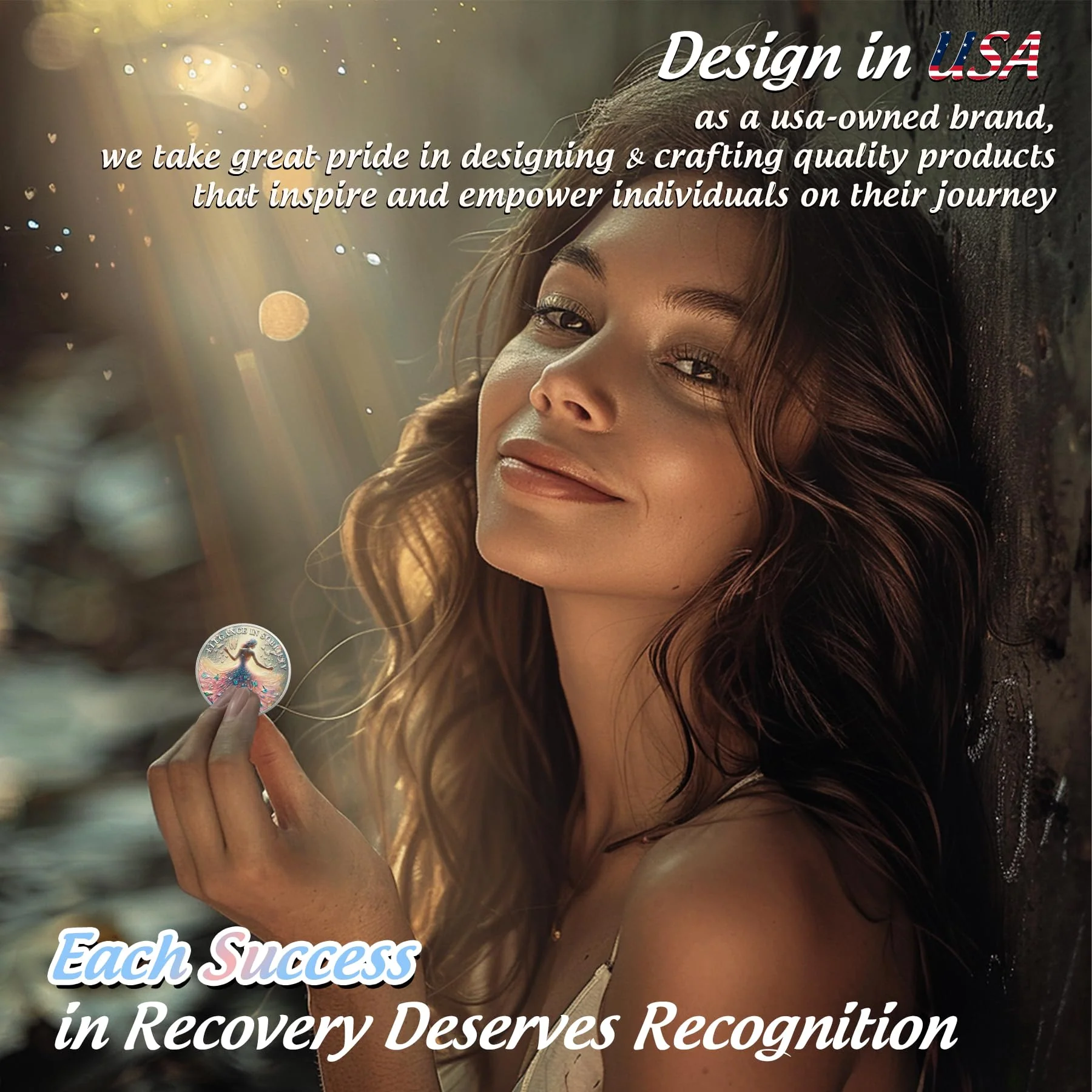 Personalized Sobriety Mint Sister Power Addiction Artsy Grace Women AA Recovery Medallion/Chip/Coin - Image 7
