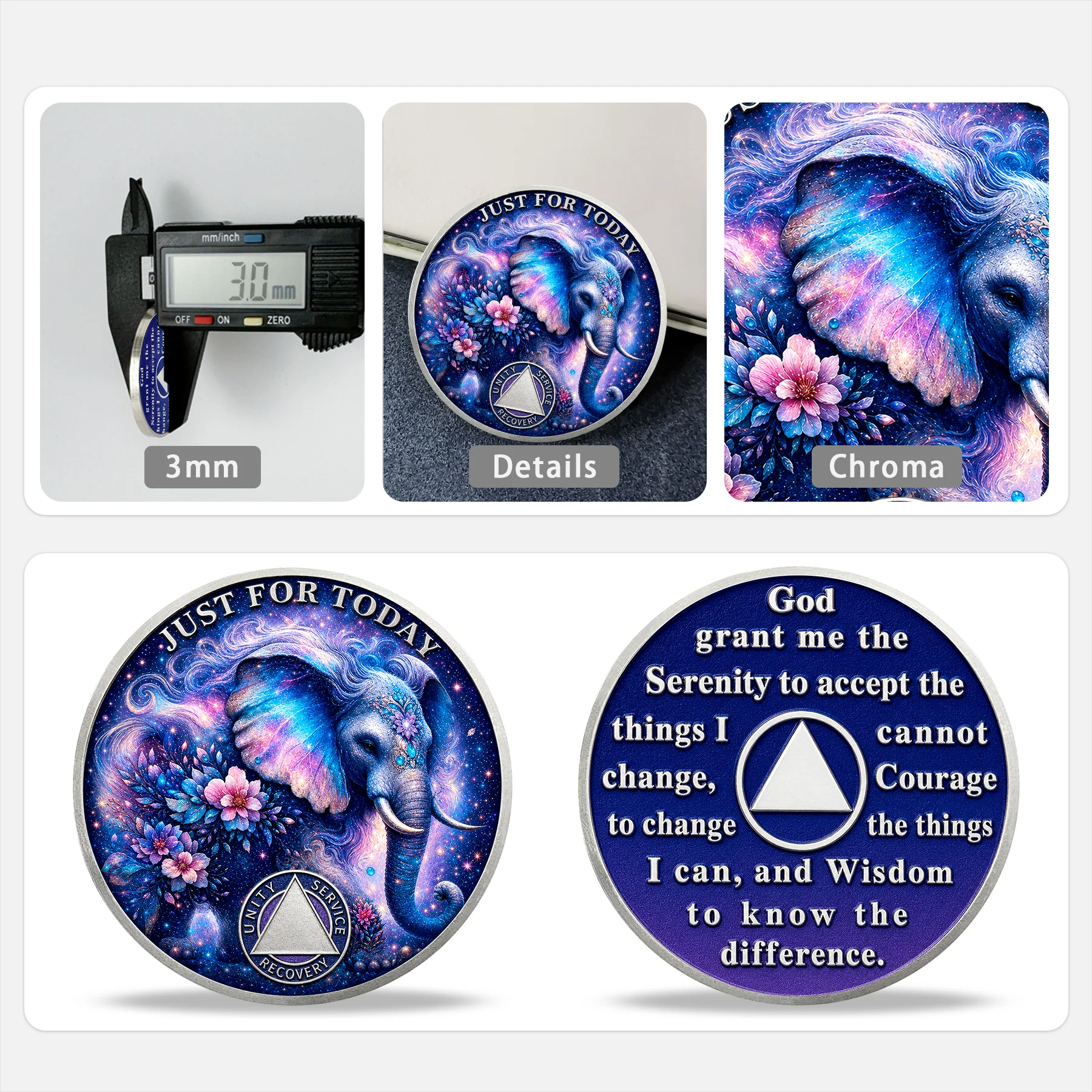 Personalized Sobriety Mint Stellar Newborn Sobriety Chip AA Recovery Medallion/Chip/Coin - Image 7