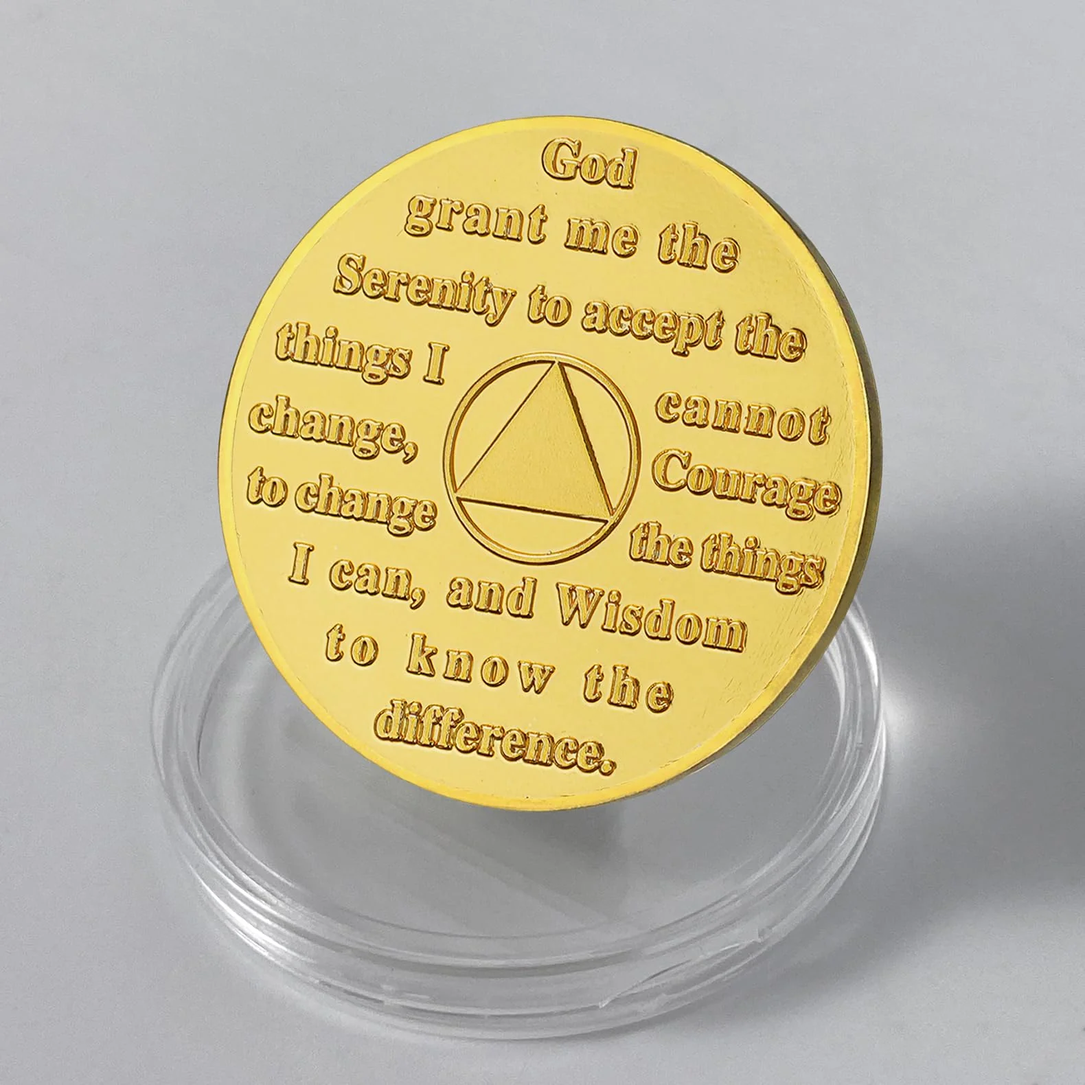 Personalized Sobriety Mint Sunflower Serenity Prayer AA Recovery Medallion/Chip/Coin - Image 4