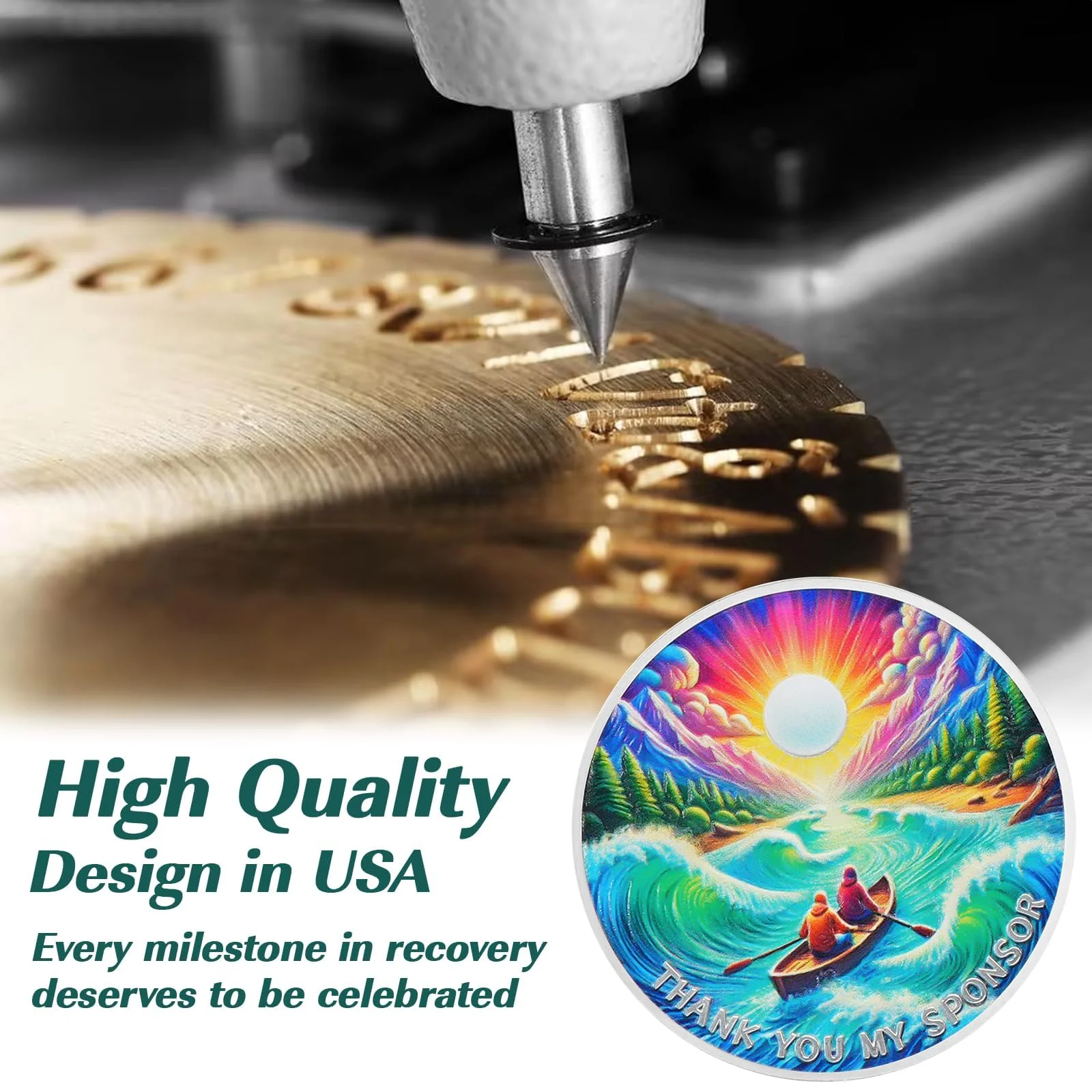 Personalized Sobriety Mint Thank You My Sponsor AA Recovery Medallion/Chip/Coin - Image 4