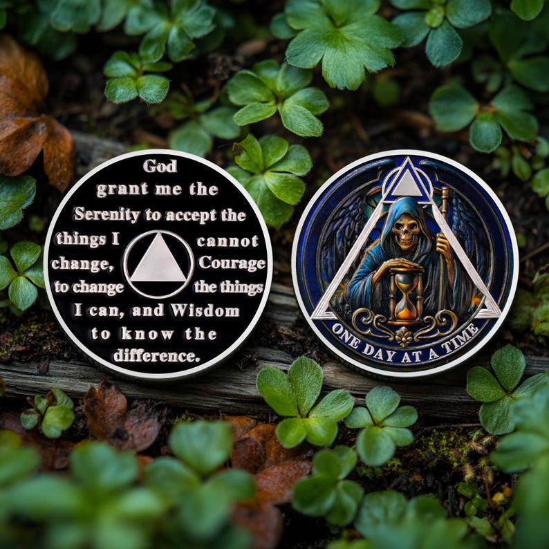 Personalized Sobriety Mint The Skull Recovery Milestone AA Recovery Medallion/Chip/Coin - Image 3
