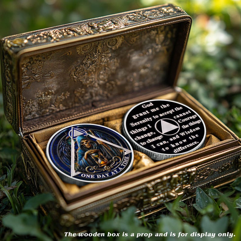 Personalized Sobriety Mint The Skull Recovery Milestone AA Recovery Medallion/Chip/Coin - Image 6
