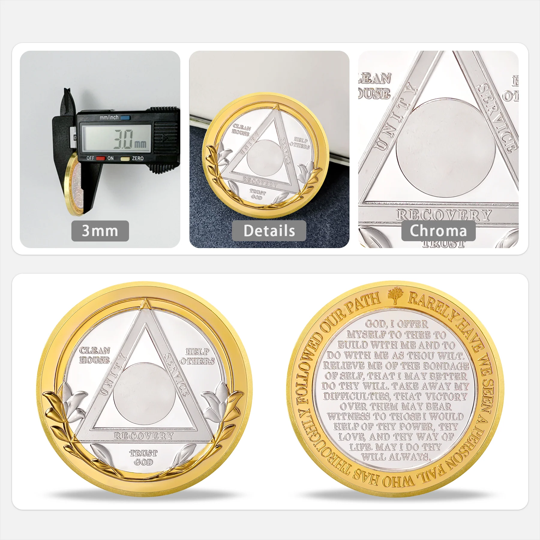 Personalized Sobriety Mint Victory Path AA Recovery Medallion/Chip/Coin - Image 10