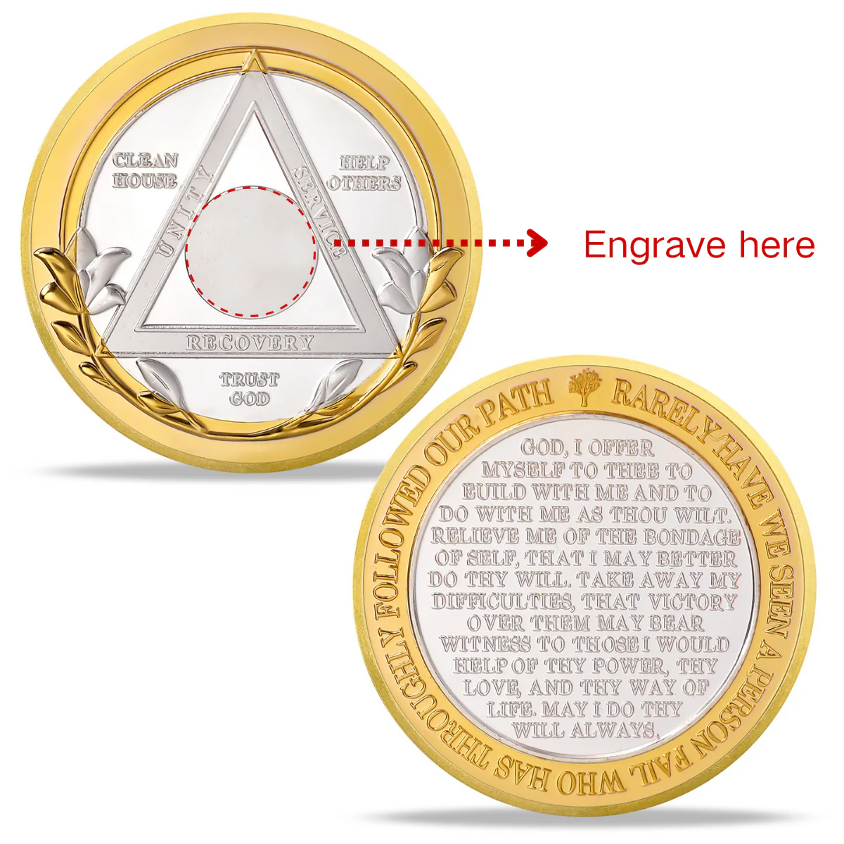 Personalized Sobriety Mint Victory Path AA Recovery Medallion/Chip/Coin - Image 2
