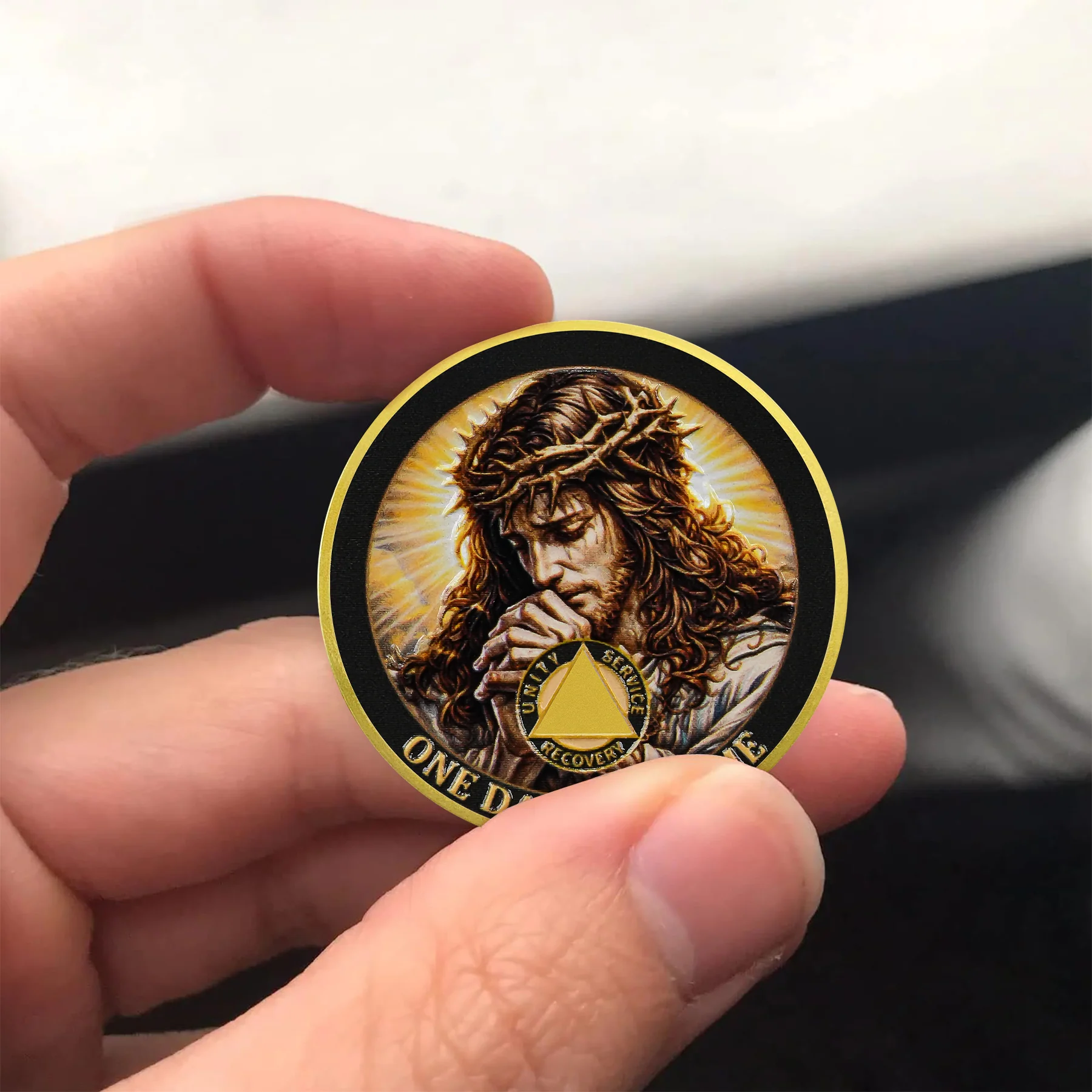 Personalized Sobriety Mint Vow of the Sacred Light AA Recovery Medallion/Chip/Coin - Image 2