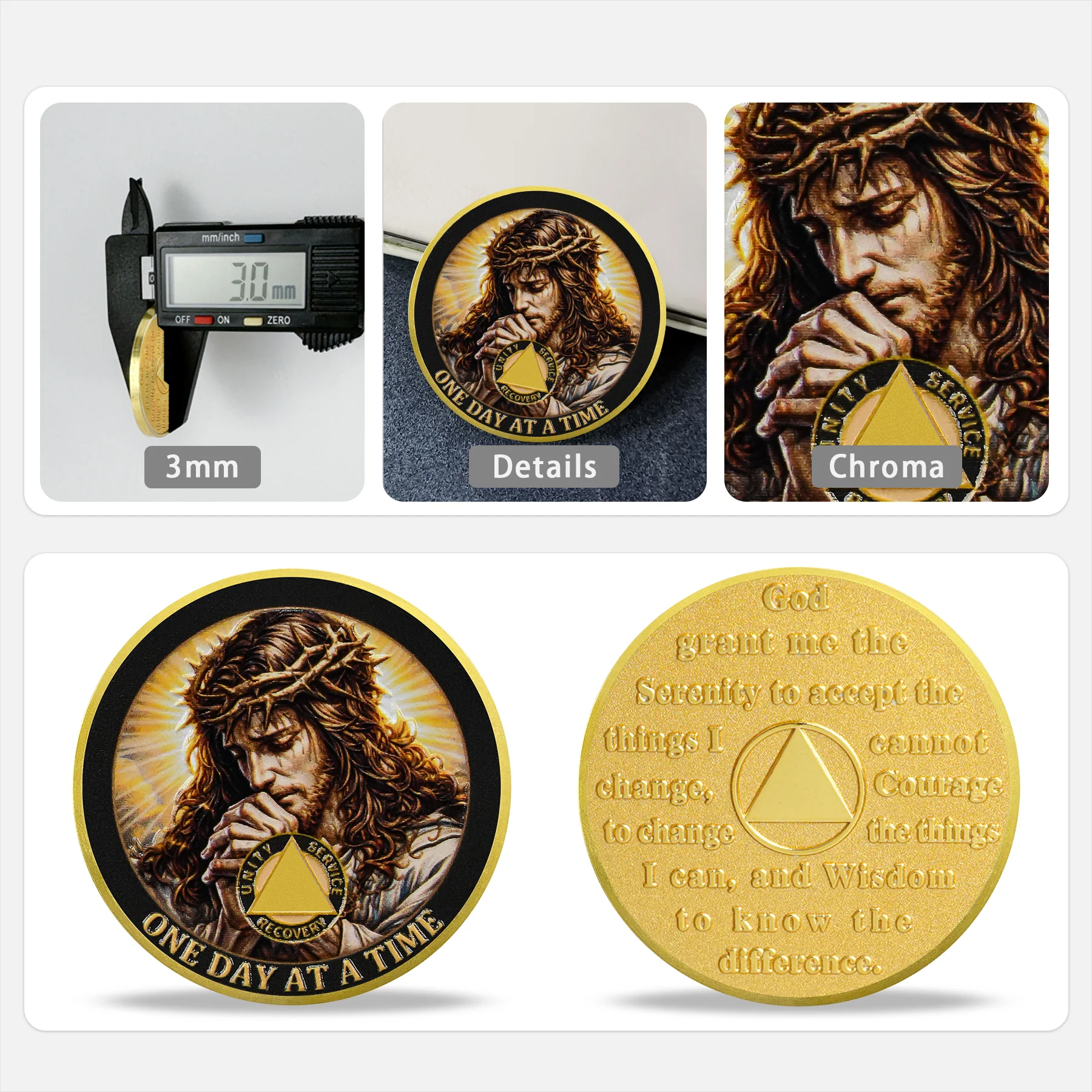 Personalized Sobriety Mint Vow of the Sacred Light AA Recovery Medallion/Chip/Coin - Image 4