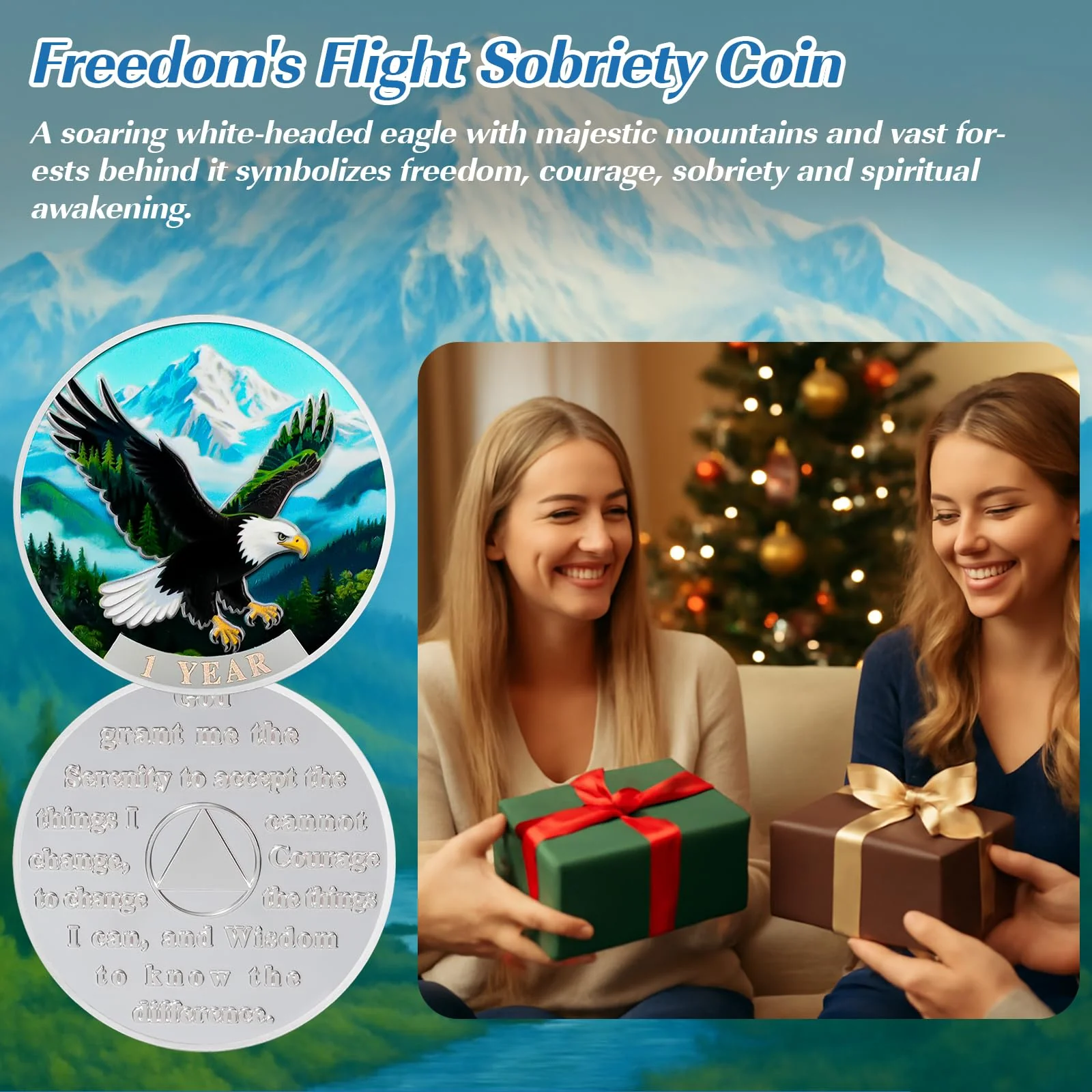 Personalized Sobriety Mint Wings to Soar AA Recovery Medallion/Chip/Coin - Image 6