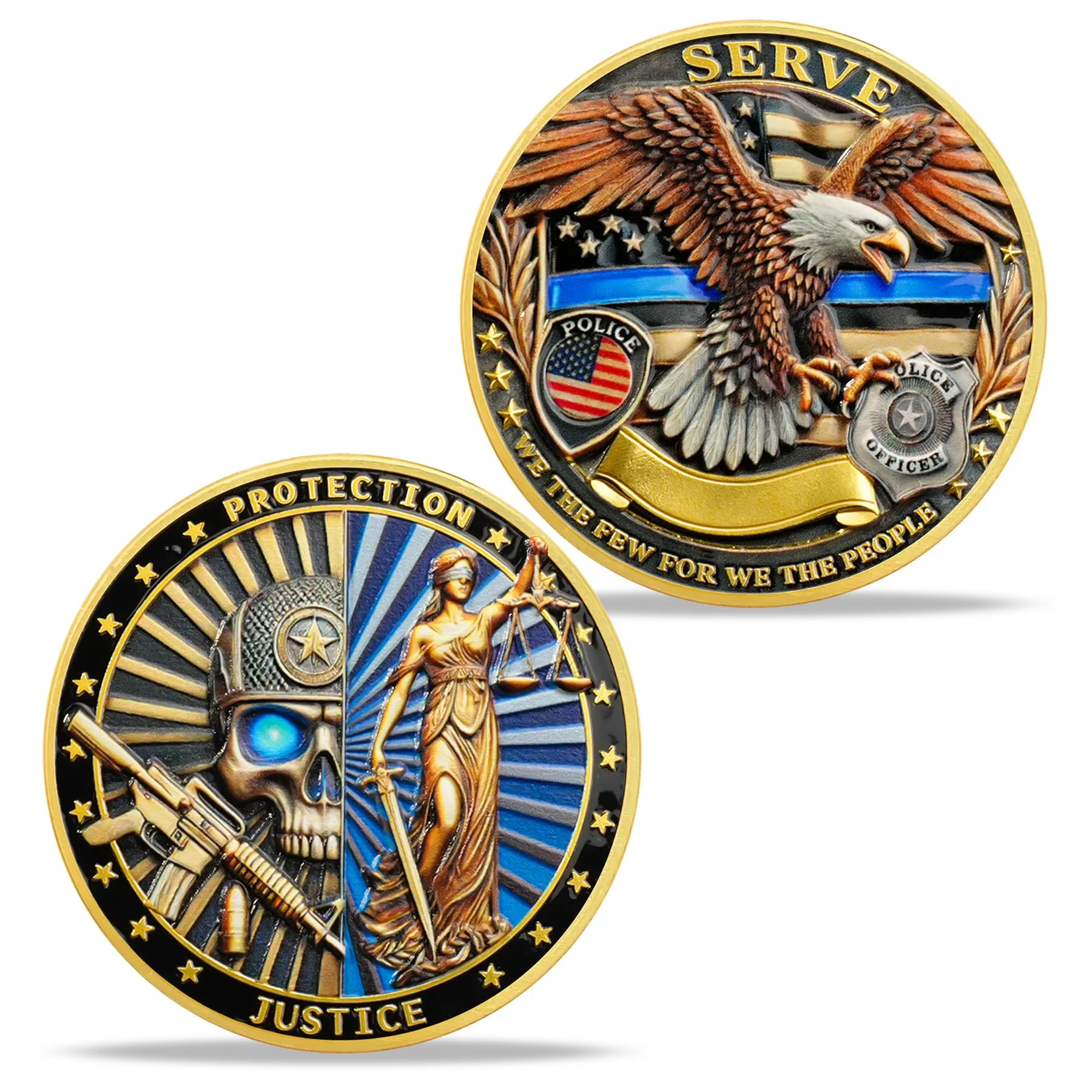 Police Challenge Coin Law Enforcement Service and Integrity Medallion - Image 5
