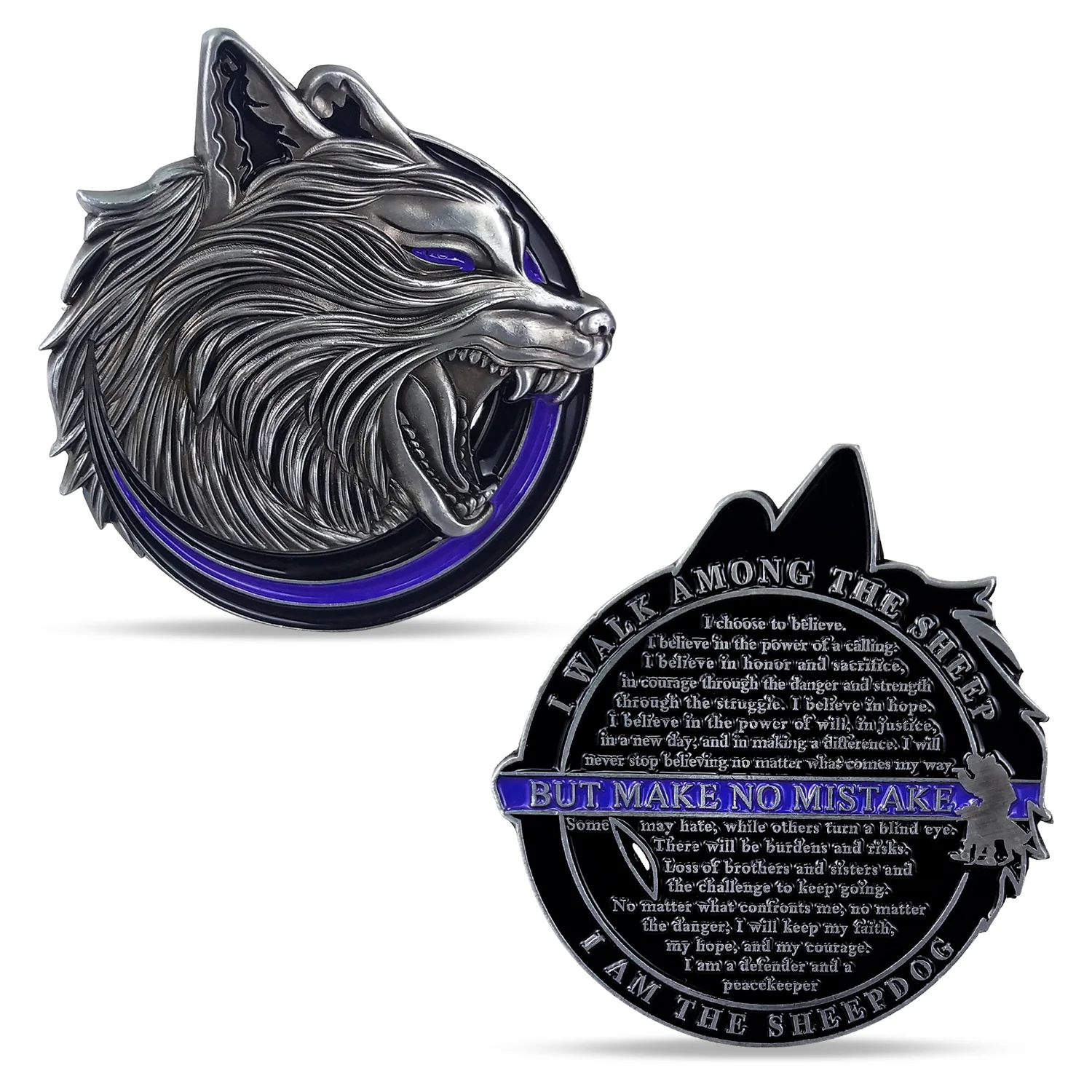 Police Challenge Coin Thin Blue Line Military Gift I Am The Sheepdog Commemorative Gift - Image 3