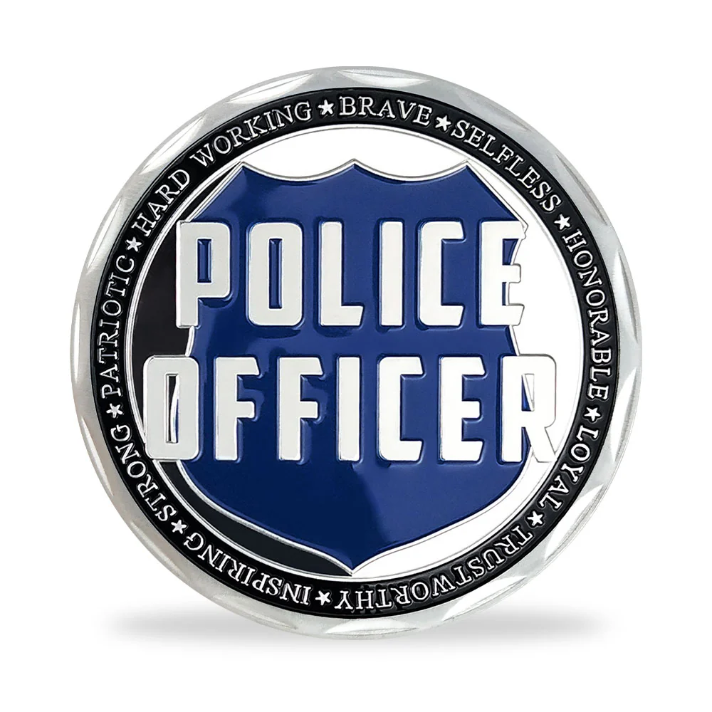 Police Officer Squad Challenge Coin Law Enforcement Shield Badge Collectible Medallion - Image 3