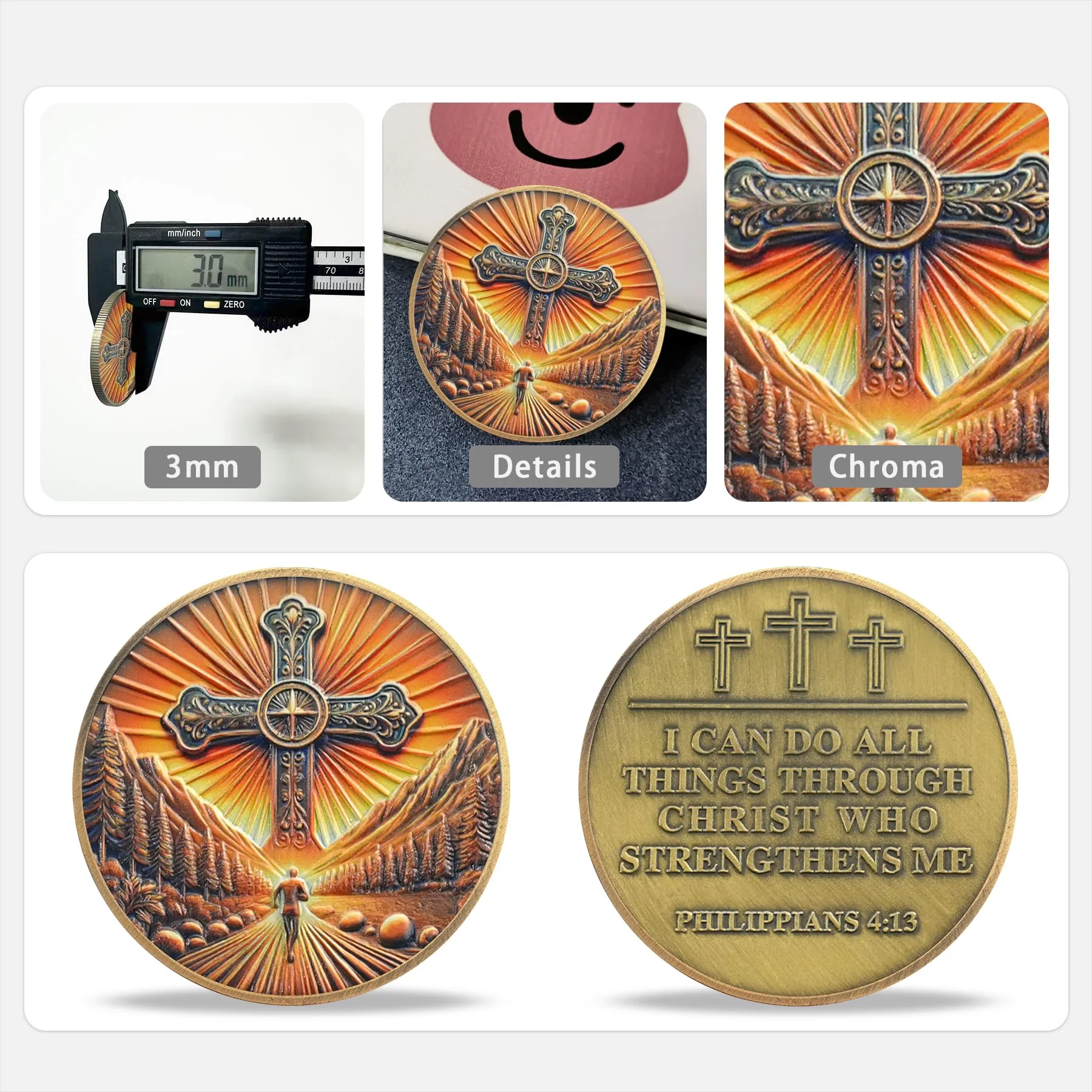 Radiant Cross Path Religious Coin - Image 4