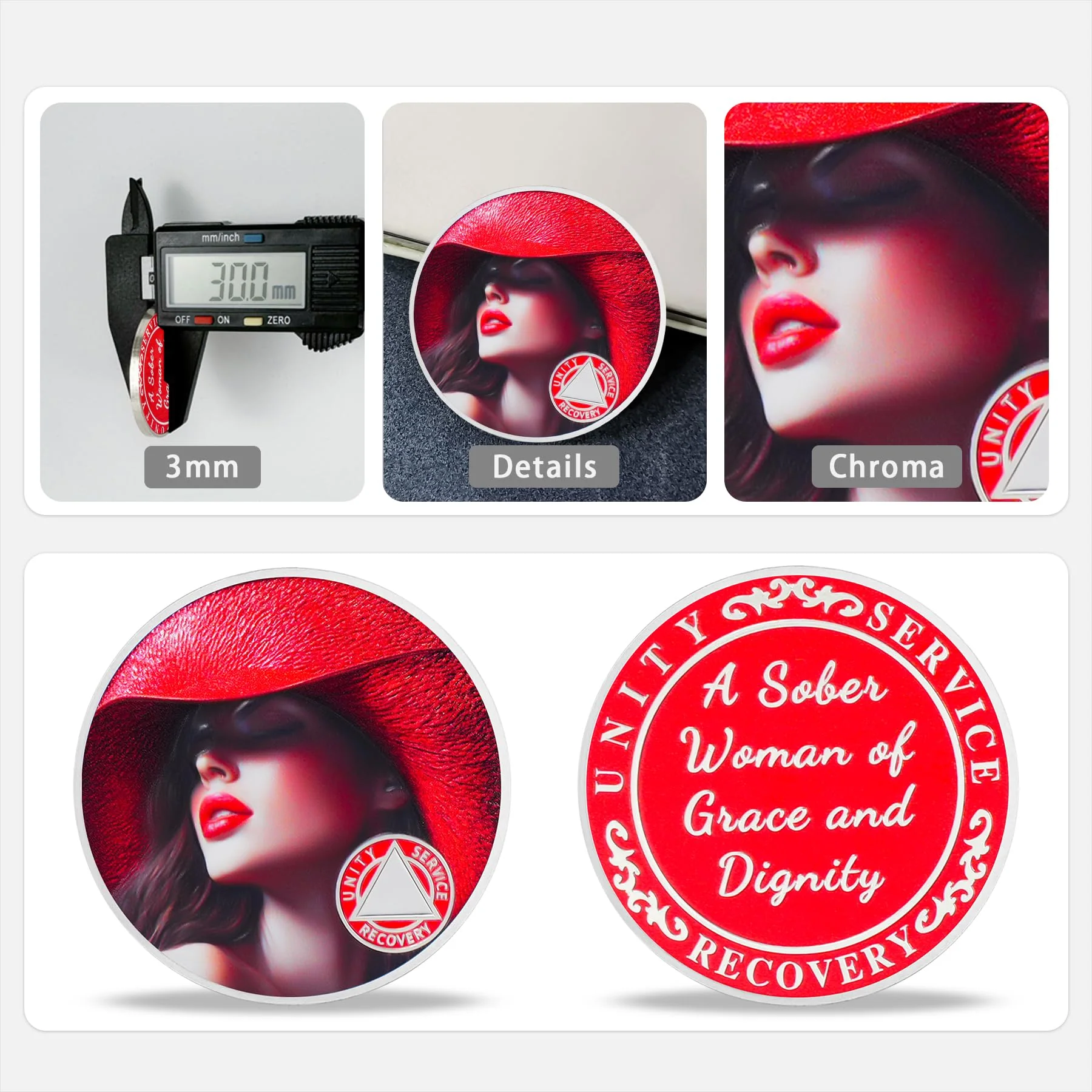Red Hat Lady of Grace and Dignity Sobriety Coin - Image 7