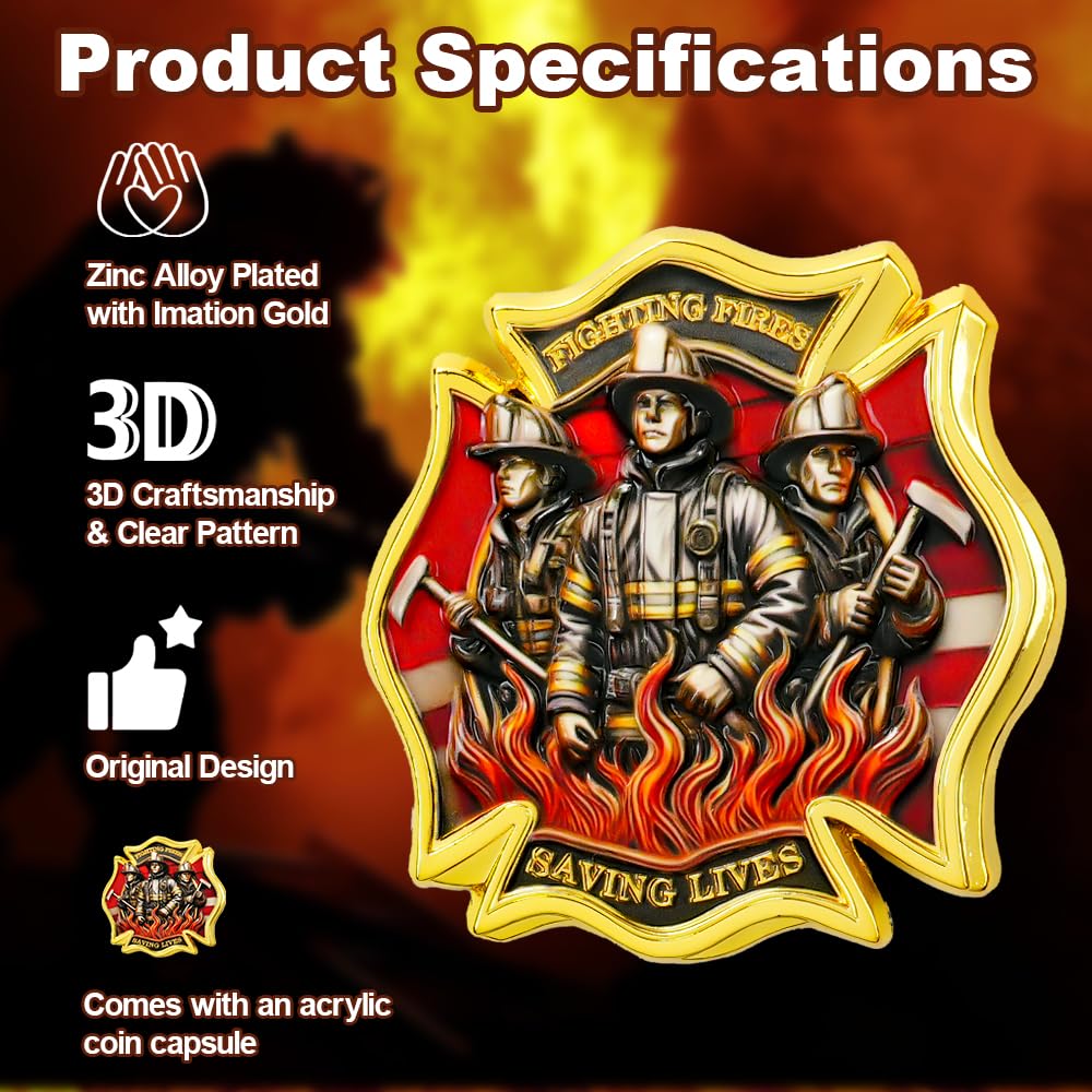 Firefighter Bravery Sacrifice Duty Coin - Image 7