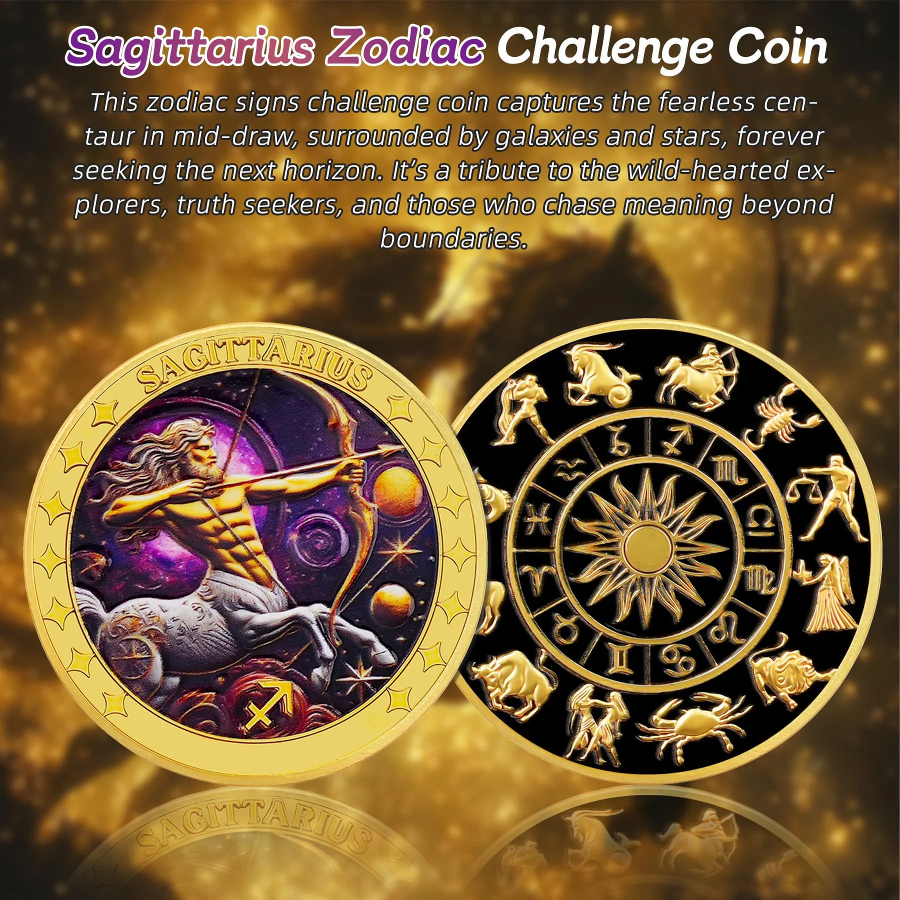 Sagittarius 12 Zodiac Challenge Coin - Image 5