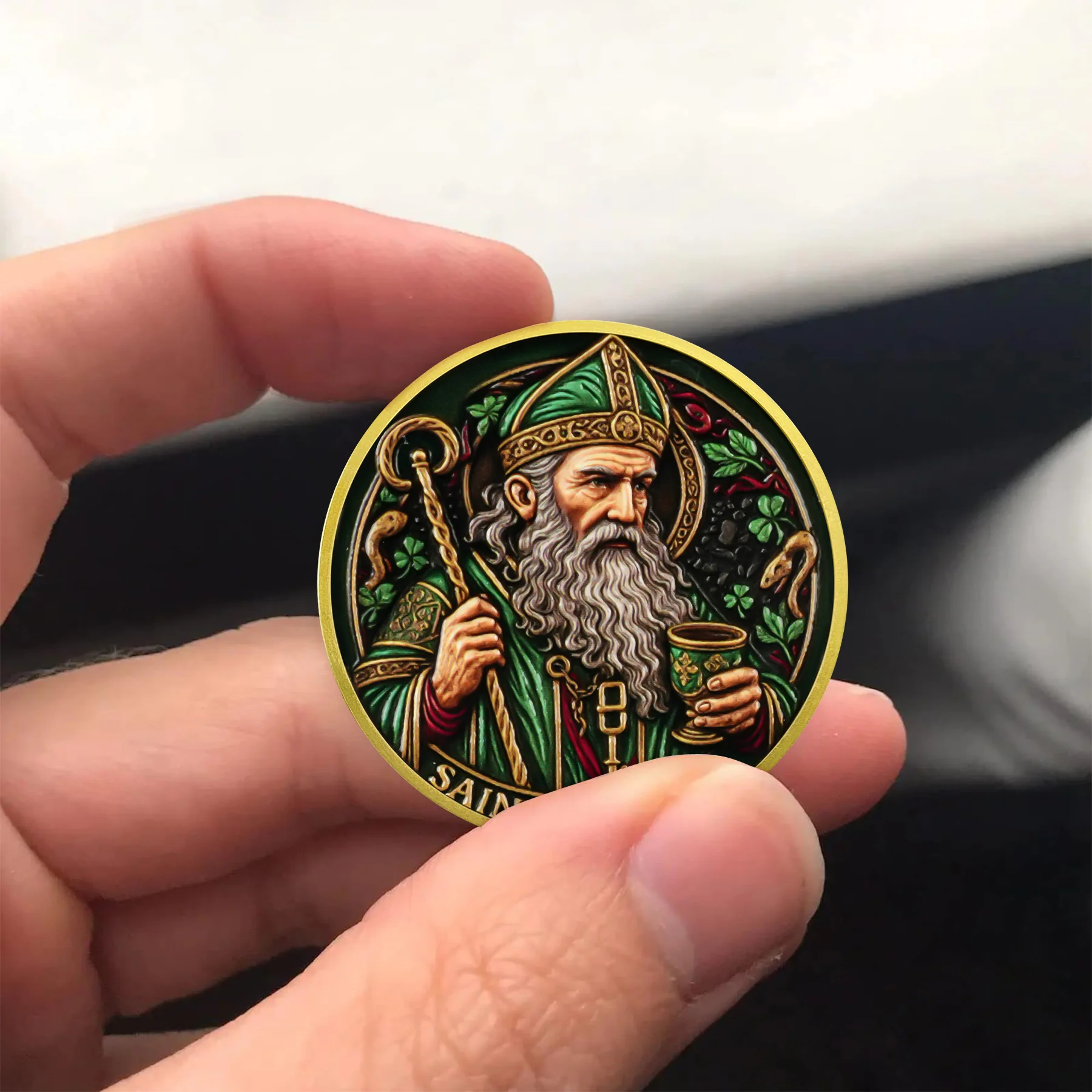 Saint Patrick Religious Commemorative Coin with Psalm 23 - Image 2