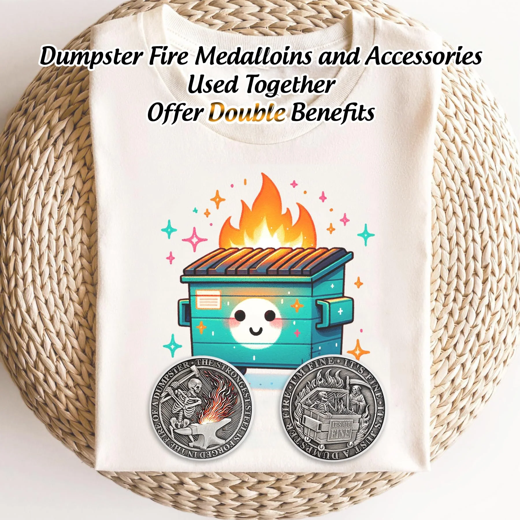 The Strongest Steel Skull Dumpster Fire Challenge Coin - Image 3