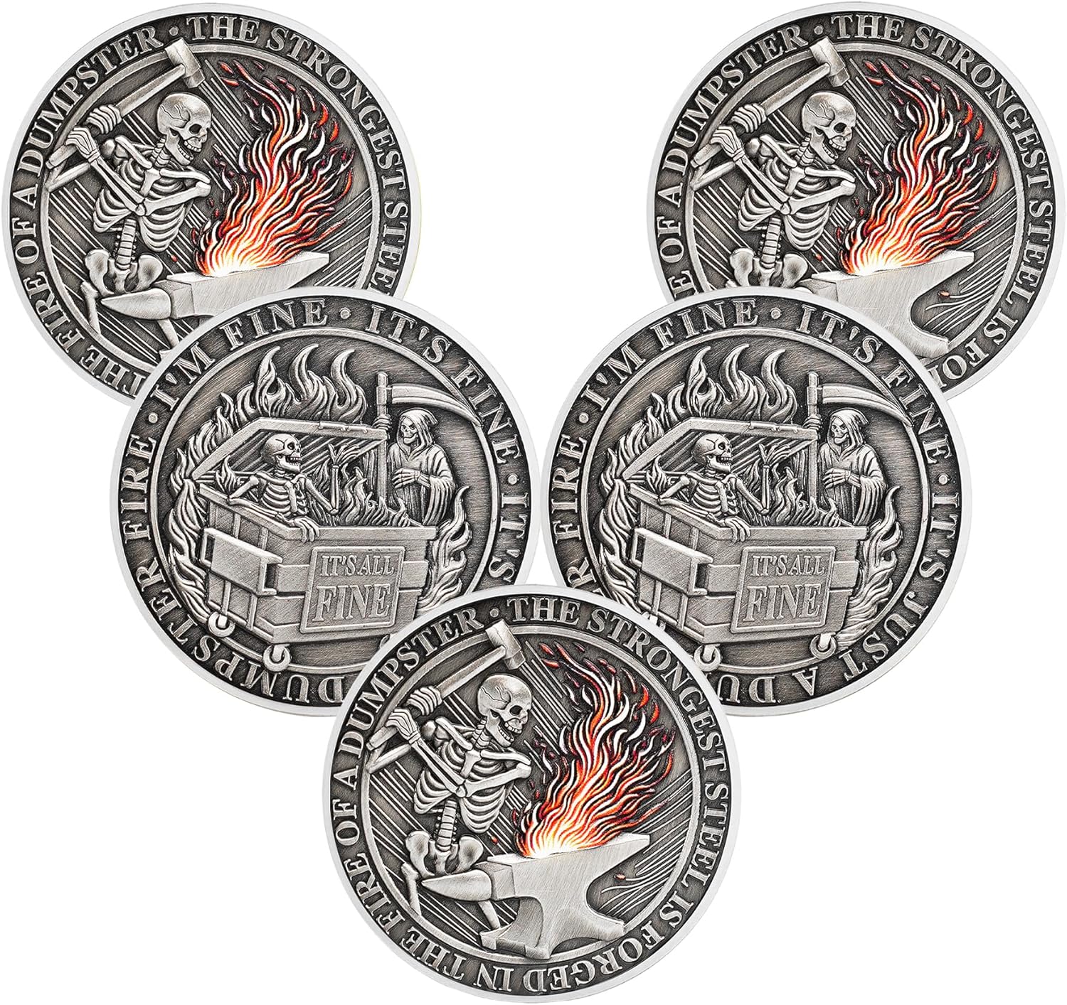 The Strongest Steel Skull Dumpster Fire Challenge Coin - Image 6