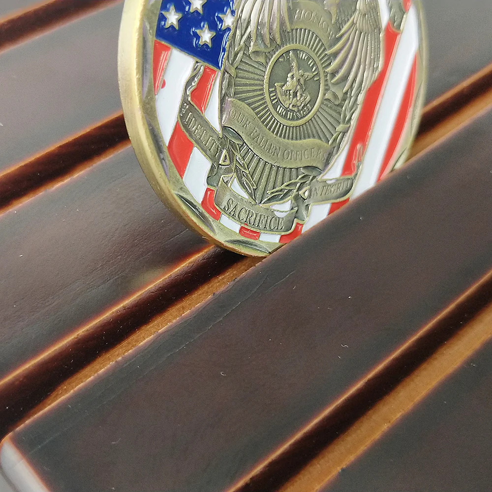 4 Rows Solid Wood Mini Challenge Coin Display - Image 5
