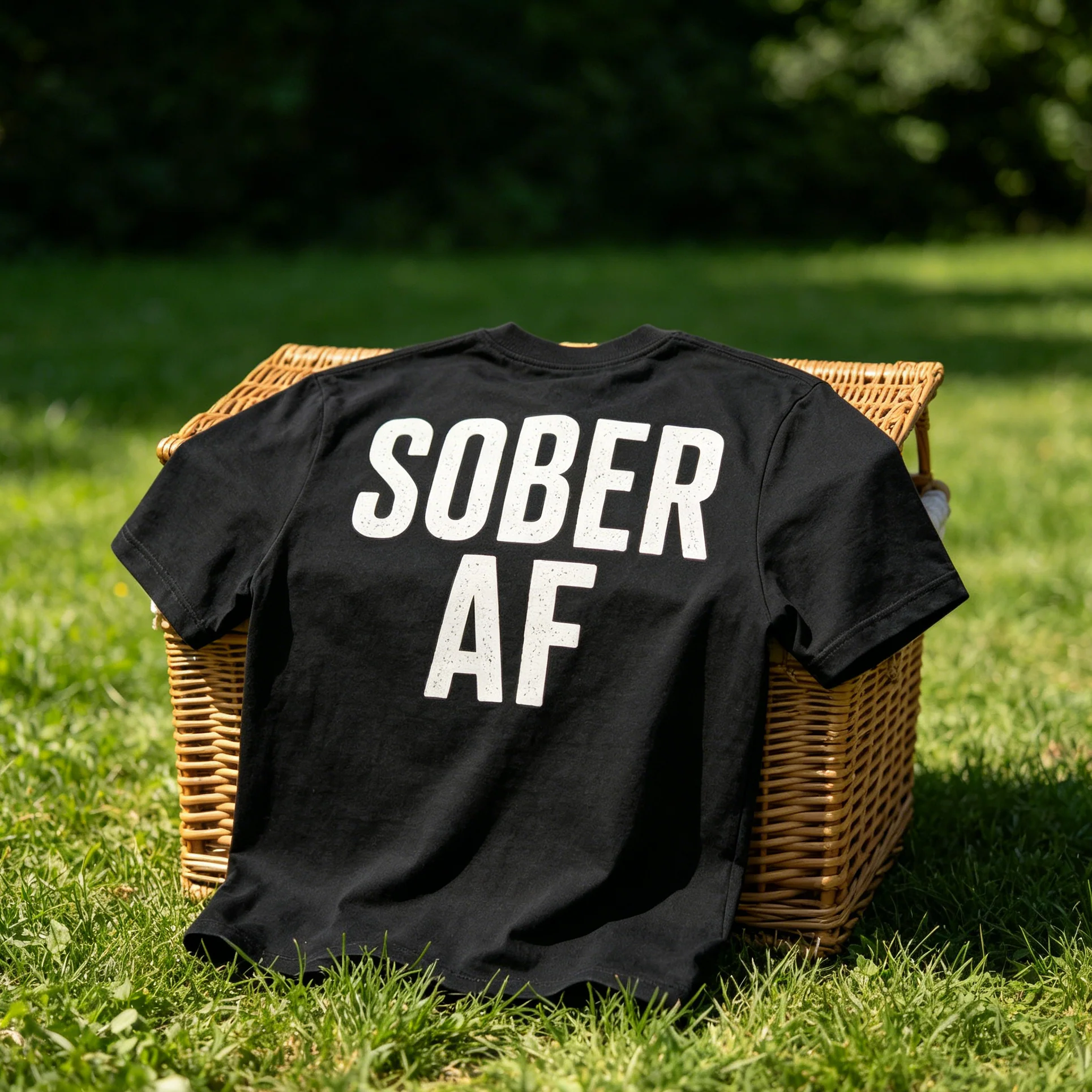 SOBER AF– Distressed Bold Text T-Shirt | Funny Recovery Shirt | No Apologies Sober Pride Apparel