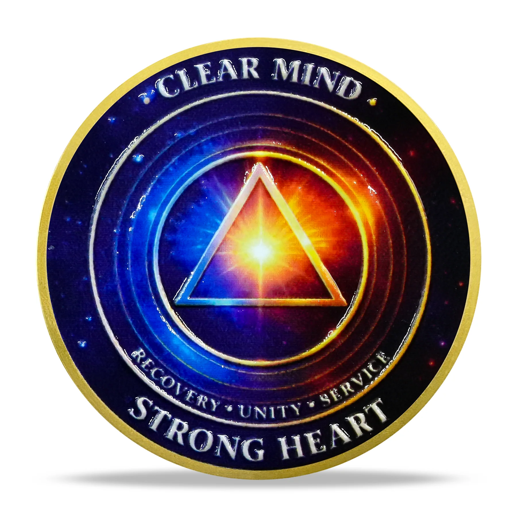 Sobriety Mint Rise Stronger Twin Flame AA Recovery Medallion/Chip/Coin - Image 4