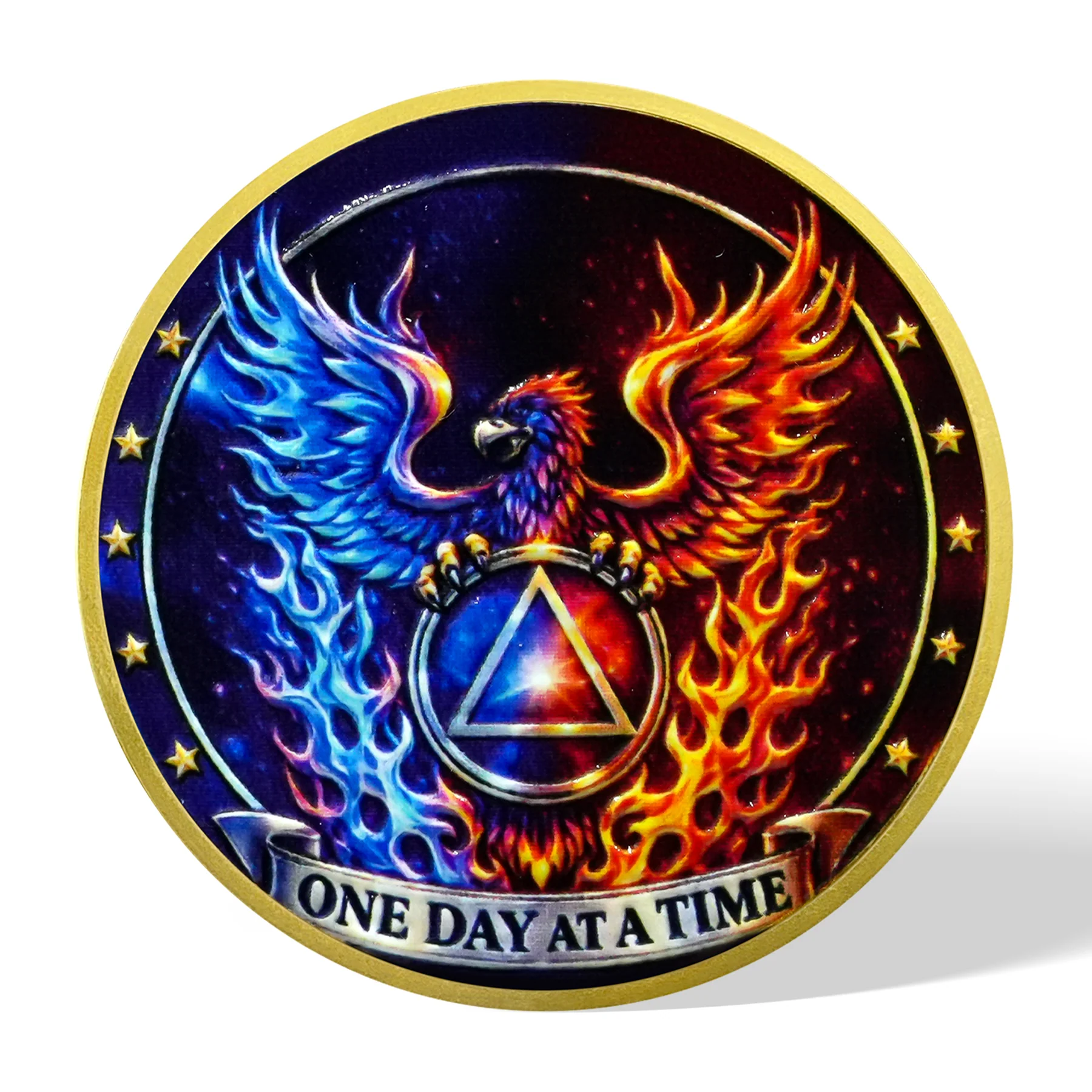 Sobriety Mint Rise Stronger Twin Flame AA Recovery Medallion/Chip/Coin - Image 5