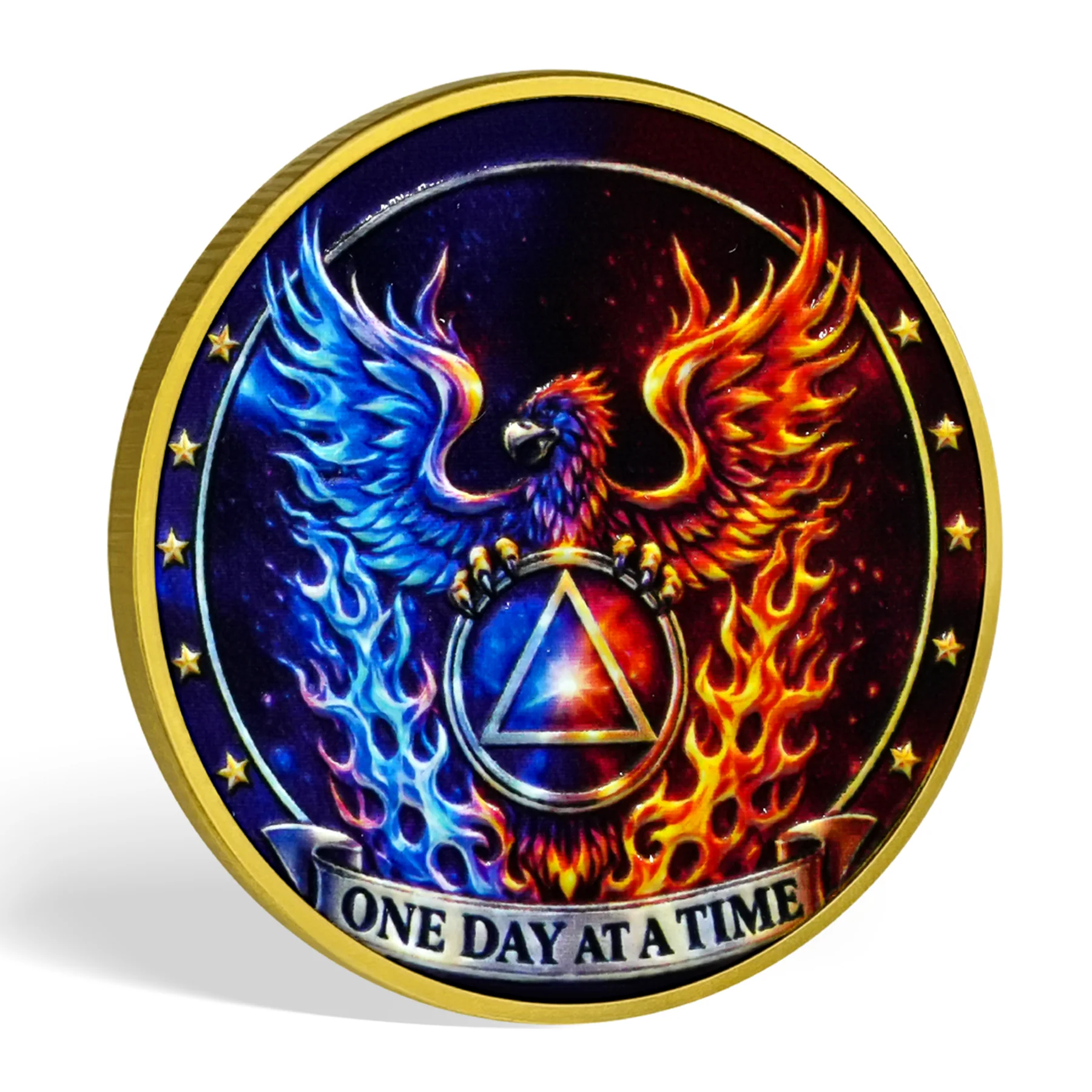 Sobriety Mint Rise Stronger Twin Flame AA Recovery Medallion/Chip/Coin - Image 7