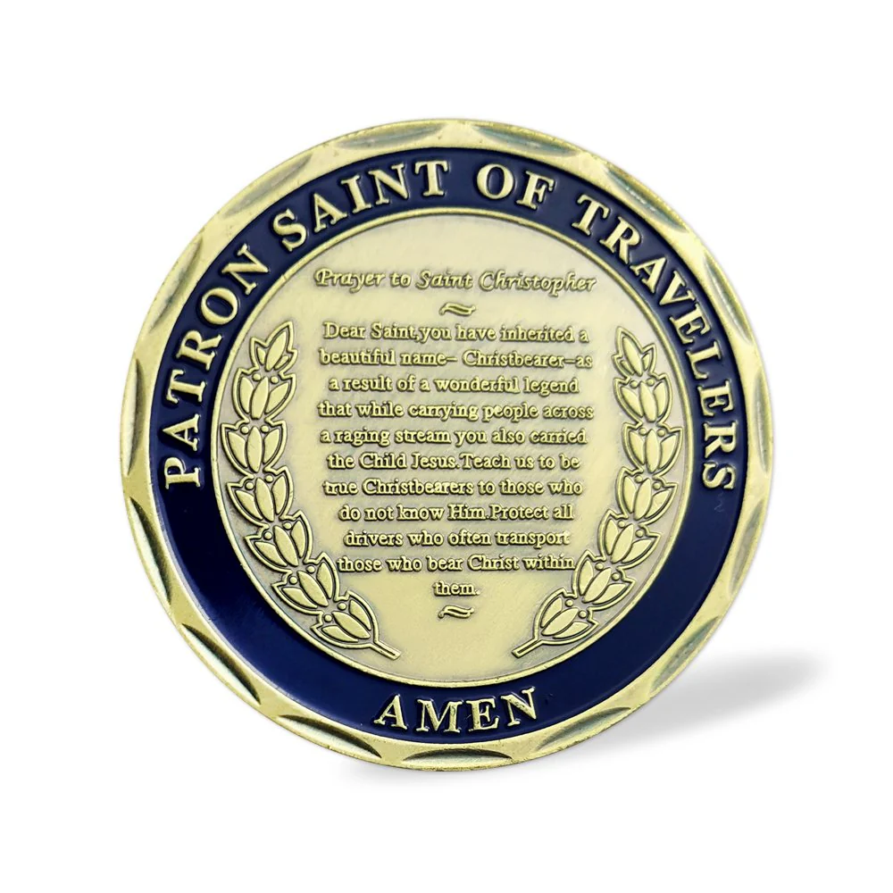 St Christopher Challenge Coin Protect Us Patron Saint of Travelers Prayer Safety St Christopher Car Medal Commemorative Gift - Image 5