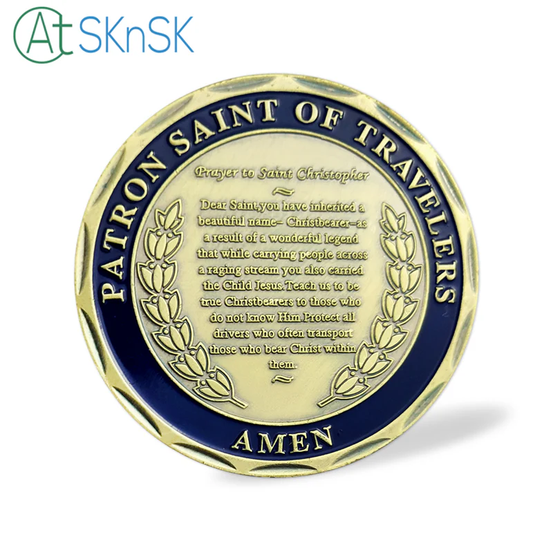 St Christopher Saint of Travelers Challenge Coin - Image 3