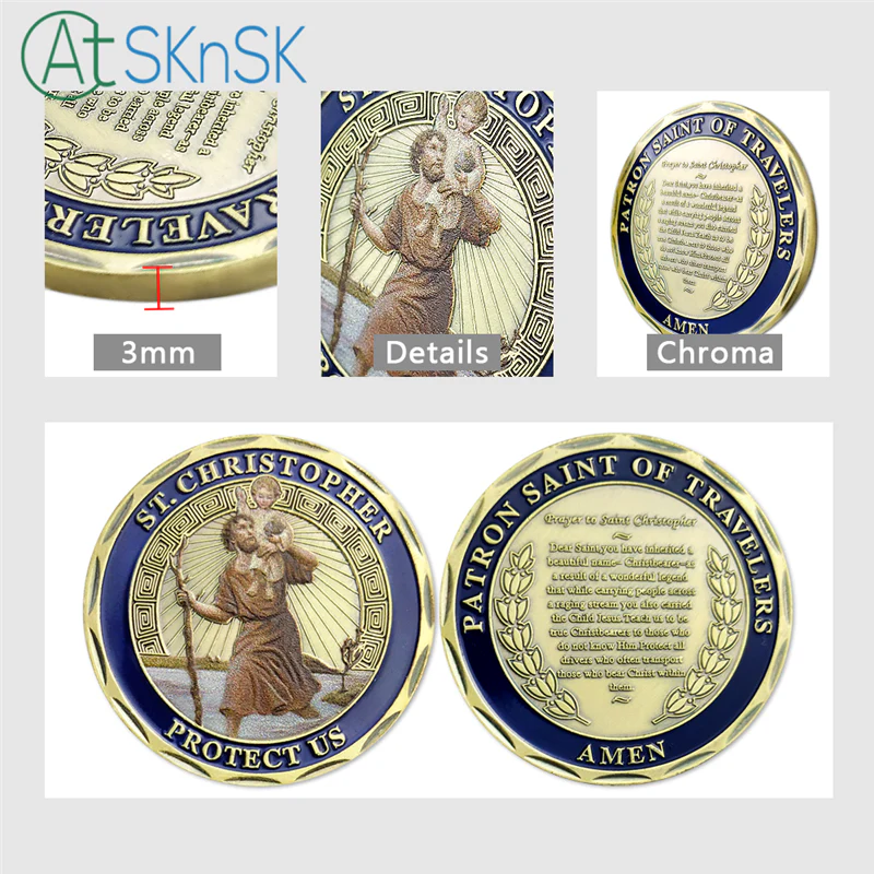St Christopher Saint of Travelers Challenge Coin - Image 4