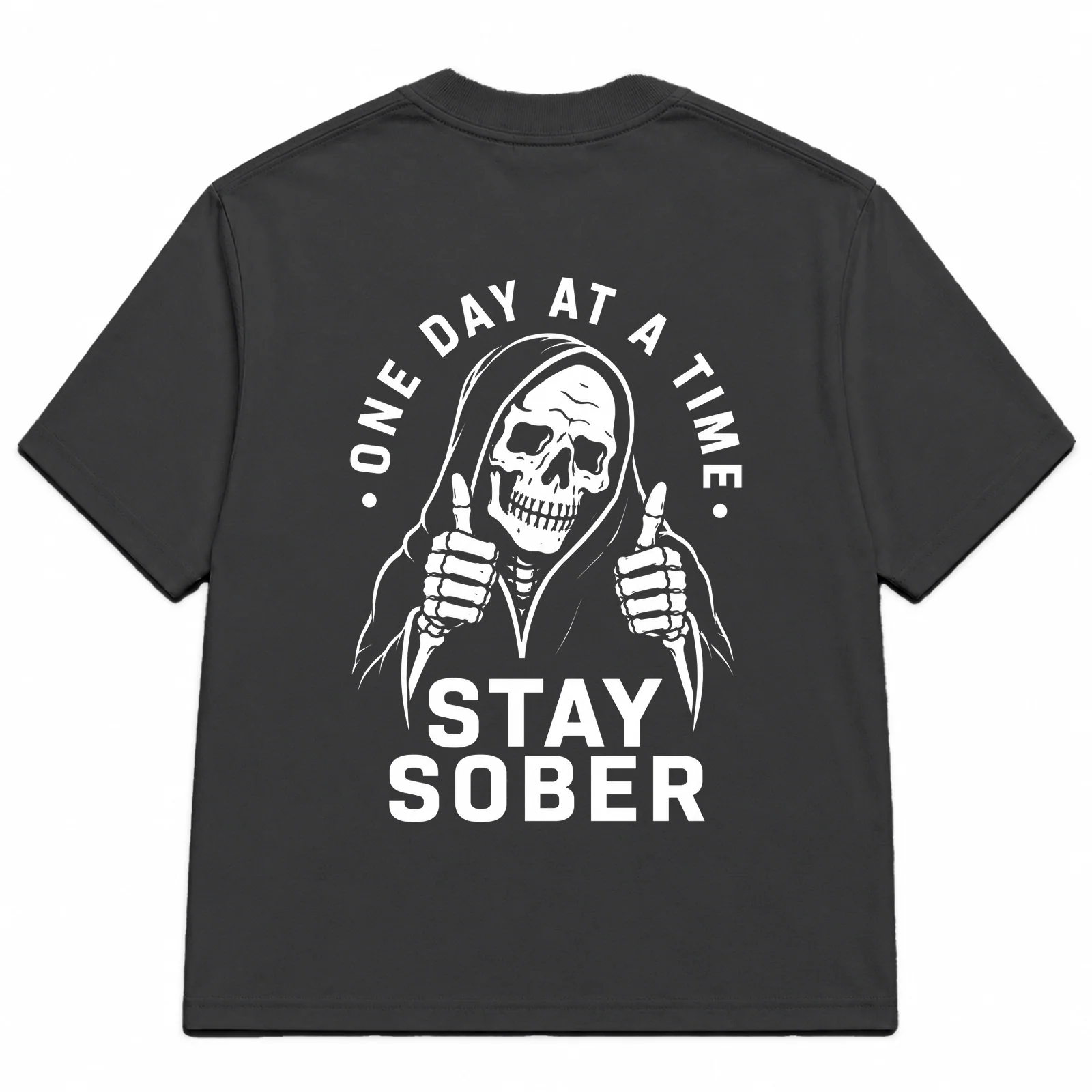 "STAY SOBER" – Grim Reaper Thumbs Up Tee | Funny Recovery T-Shirt | One Day at a Time - Image 6