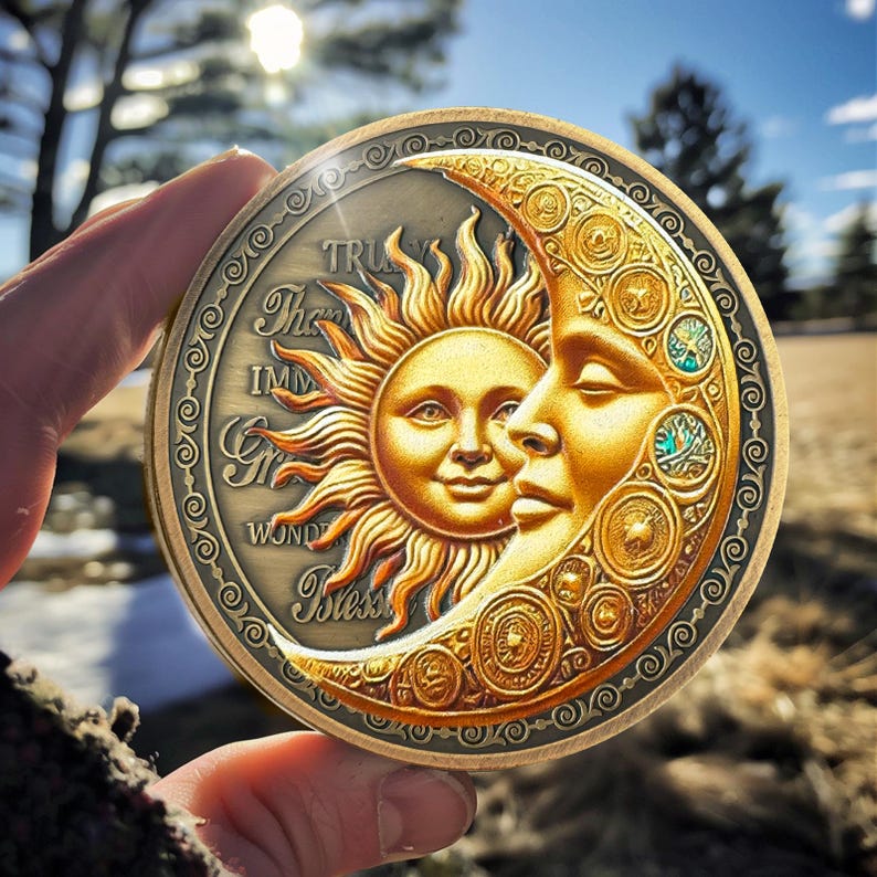 Celebrate Living Clean Narcotics Alcoholics Anonymous Sunflower Blessing Sobriety Recovery Coin