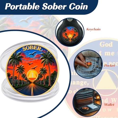 Personalized Sunset Road Sobriety Coin - Image 5
