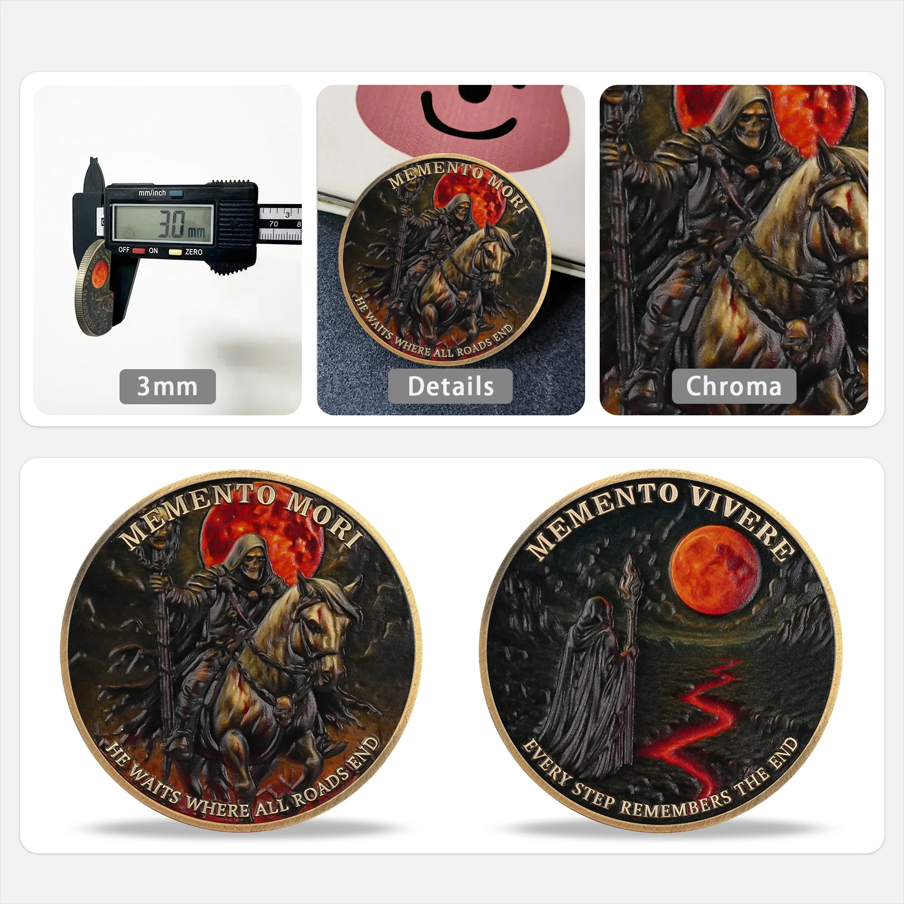 The Blood Moon Reaper Memento Mori Challenge Coin - Image 5