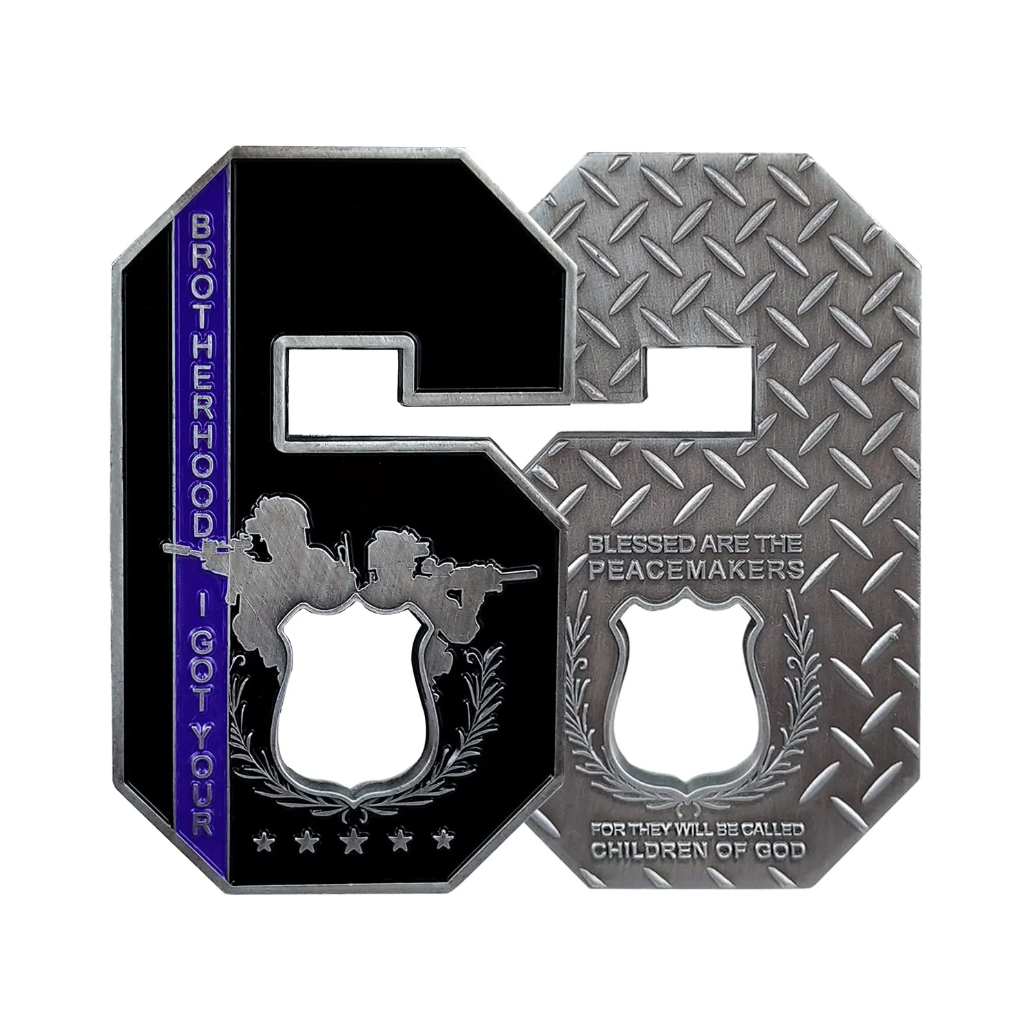 The Blue Line Got Your Six-Brotherhood Police Challenge Coin - Image 5