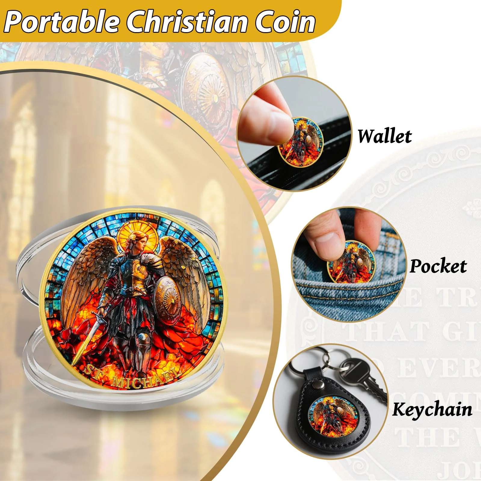 Saint Archangel Michael Christian Challenge Coin - Image 6