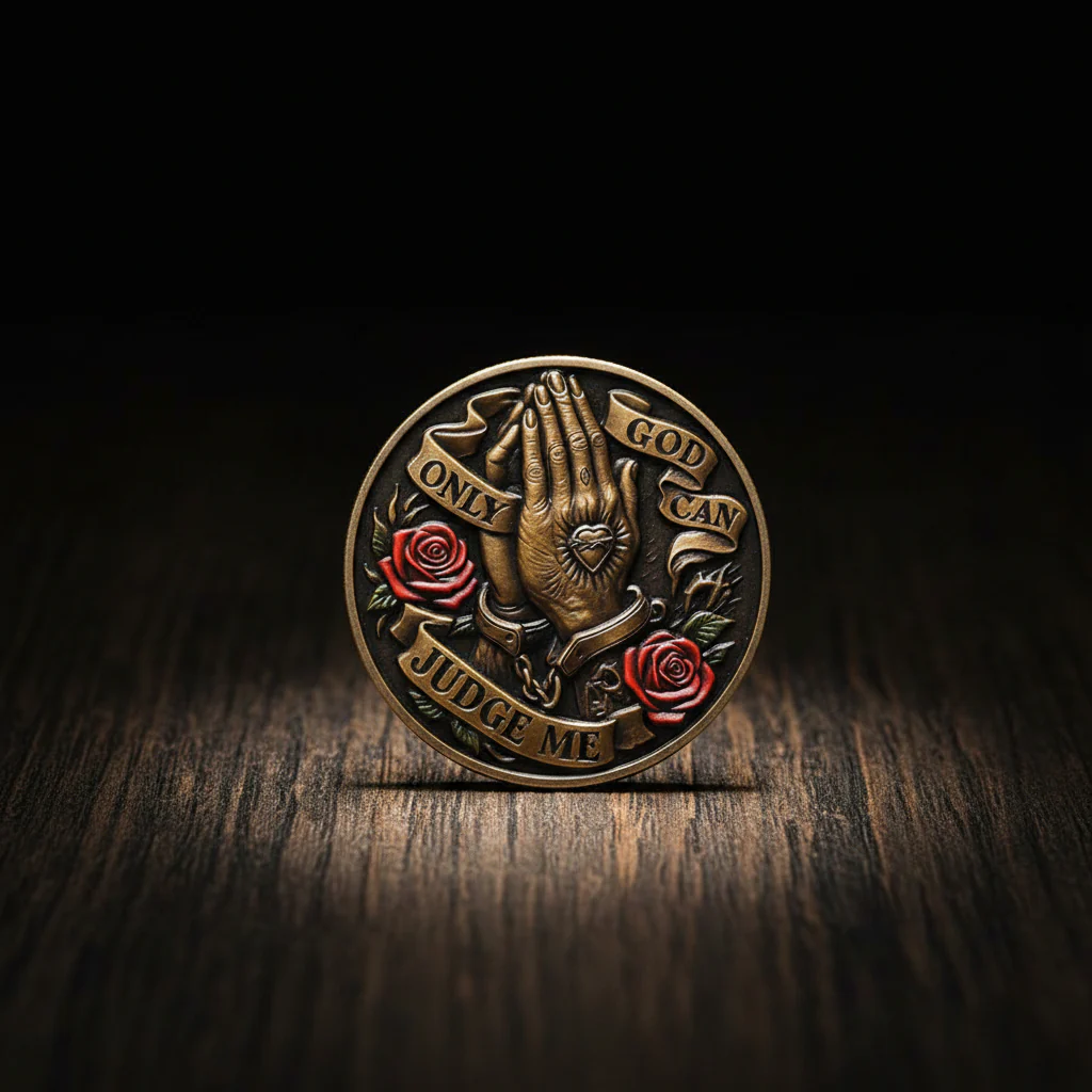 Handcuff Rose Prayer Religious Coin