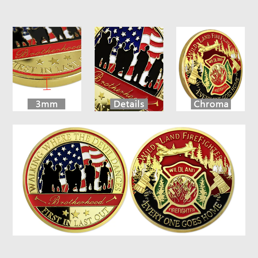 US Wild Land Firefighter Brotherhood Challenge Coin - Image 8