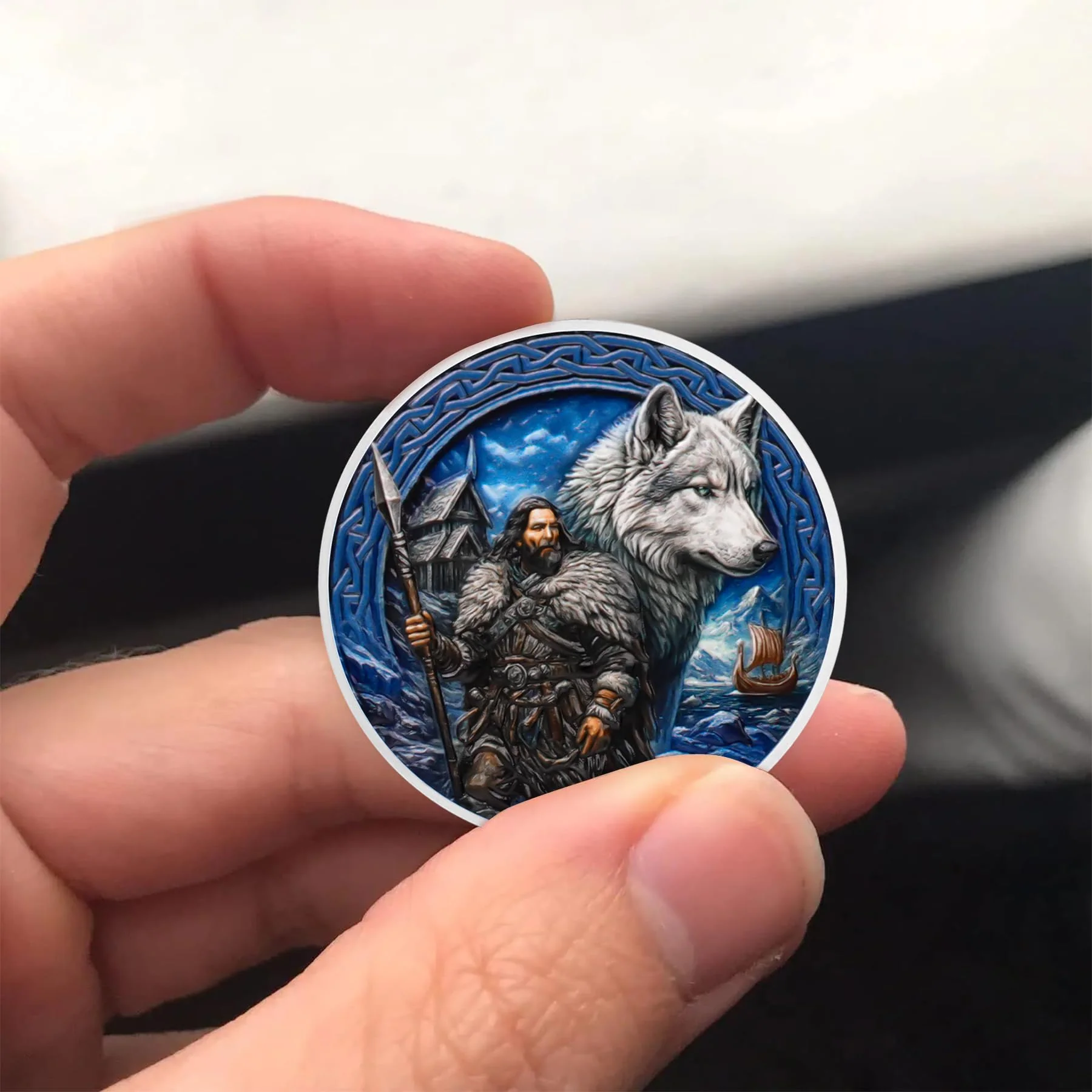 Viking Warrior Wolf Challenge Coin - Image 7