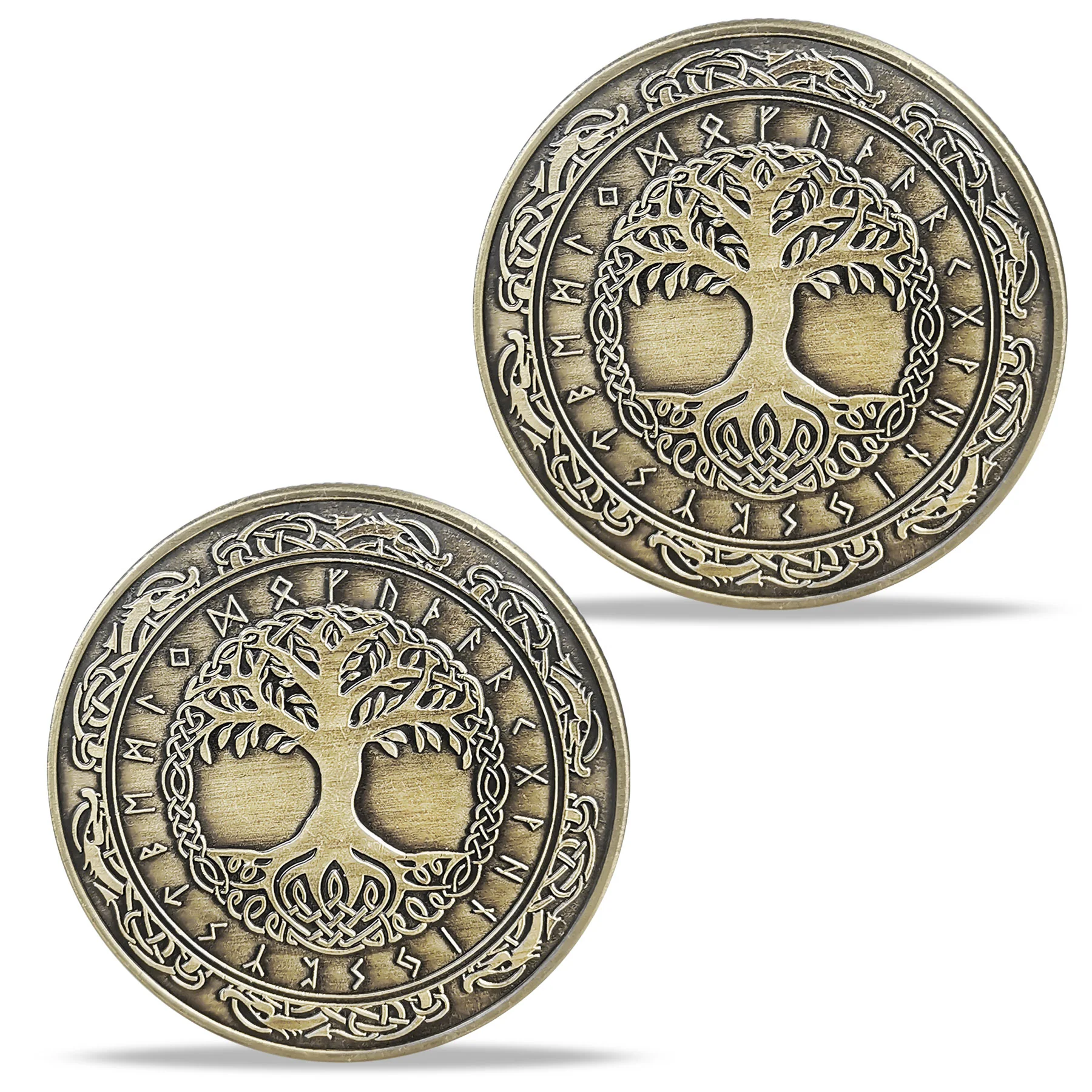 Viking Yggdrasil Tree of Life Coin Nordic Mythology Talisman - Image 4