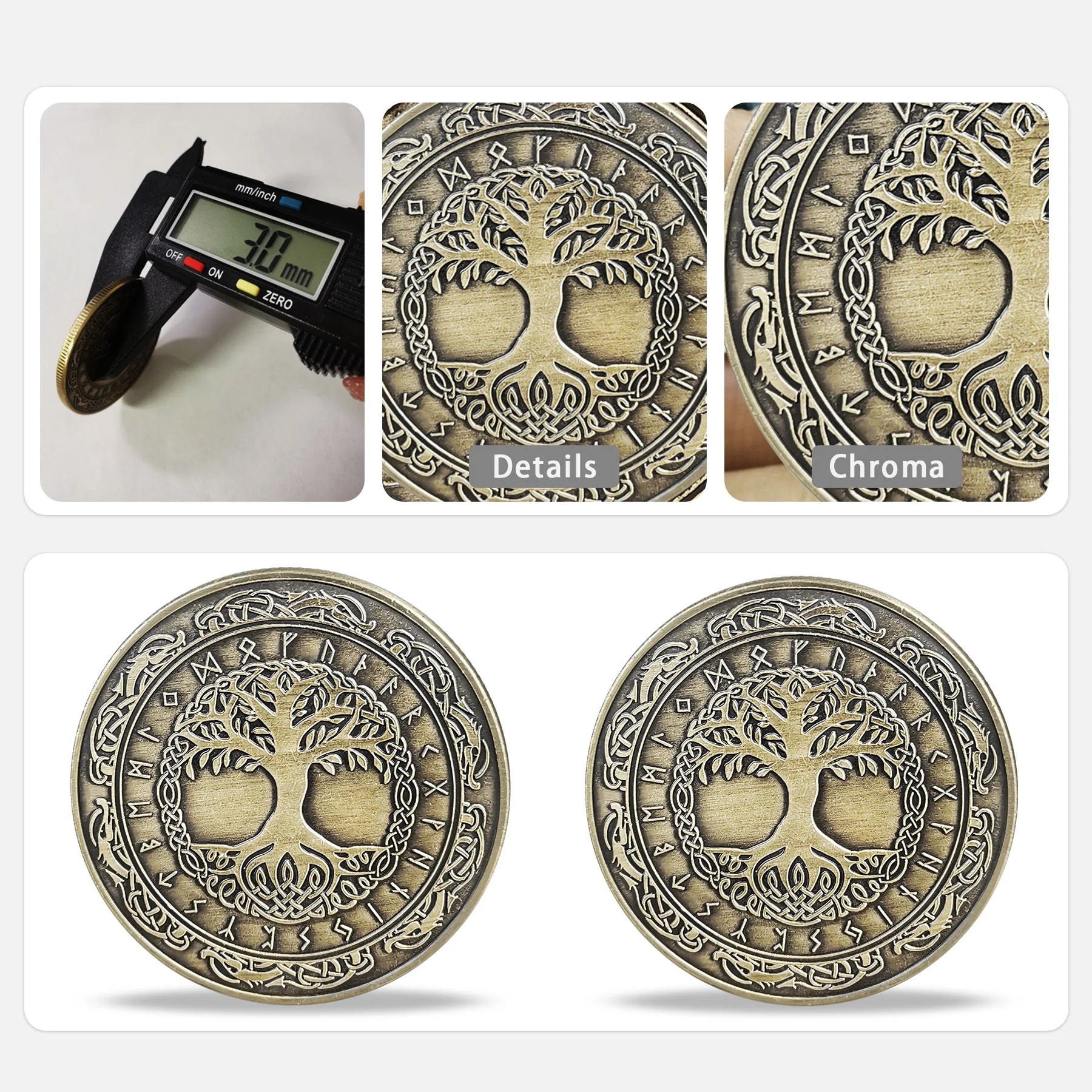 Viking Yggdrasil Tree of Life Coin Nordic Mythology Talisman - Image 5