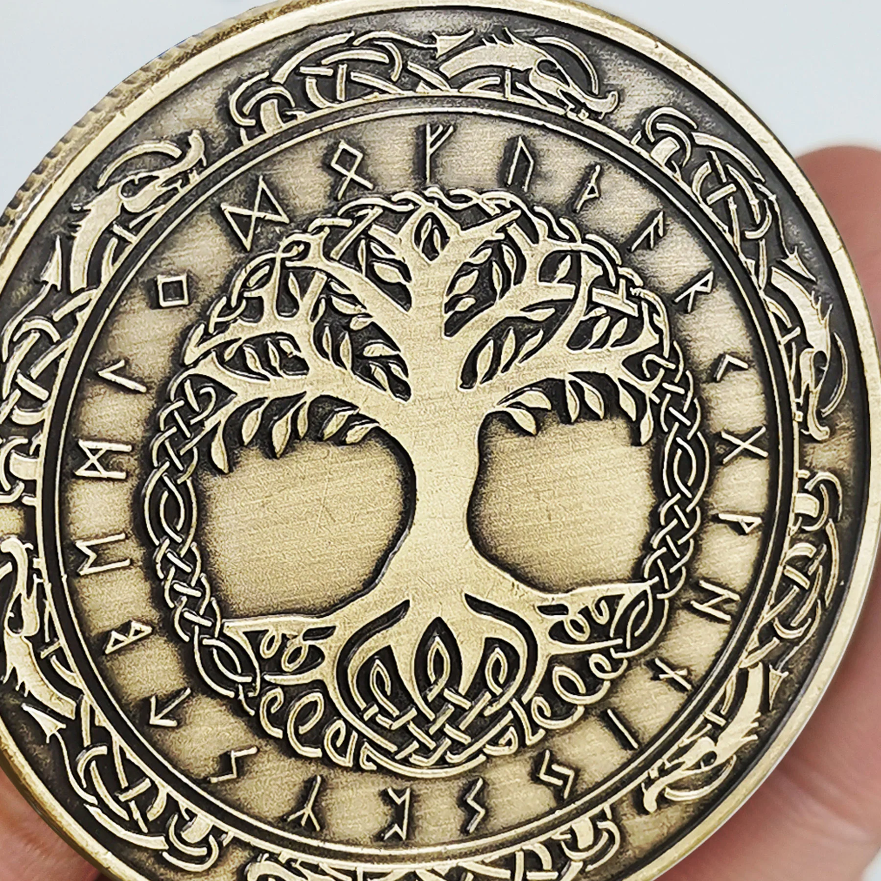 Viking Yggdrasil Tree of Life Coin Nordic Mythology Talisman - Image 6